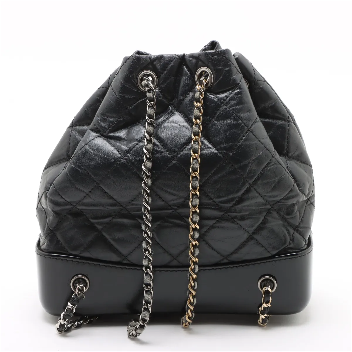 Gabriel Vintage Calf Chain Backpack Black Gold x Silver Hardware 25899698 25th Series — view 2