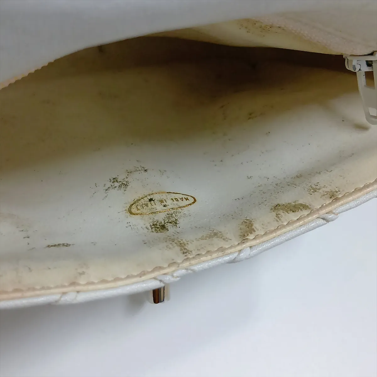 Bicolore Lambskin Waist Pouch, White with Gold Hardware — view 12