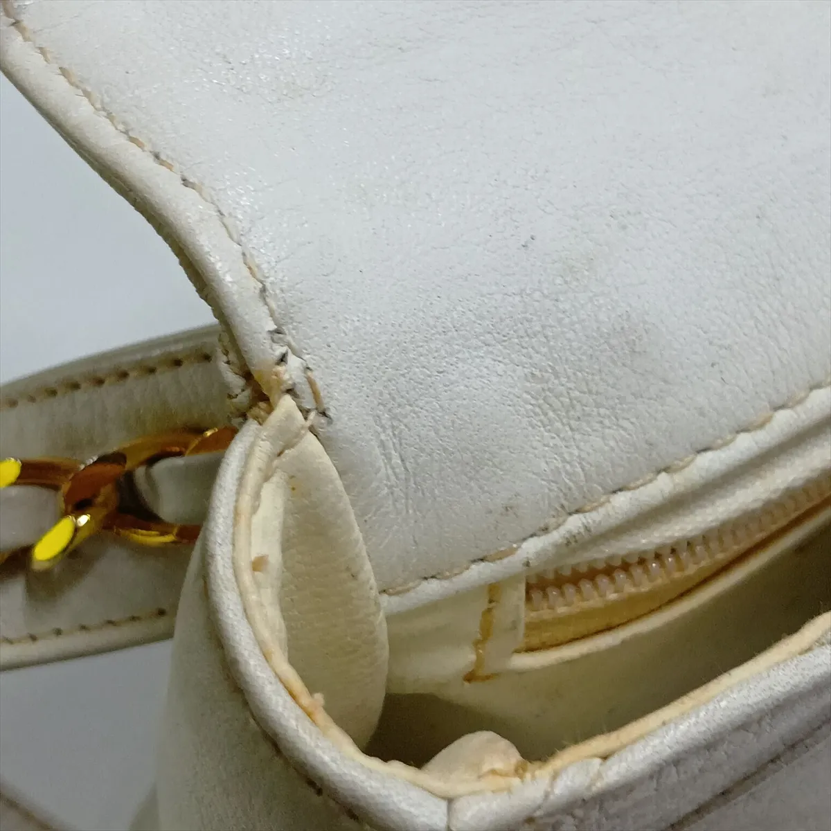 Bicolore Lambskin Waist Pouch, White with Gold Hardware — view 13