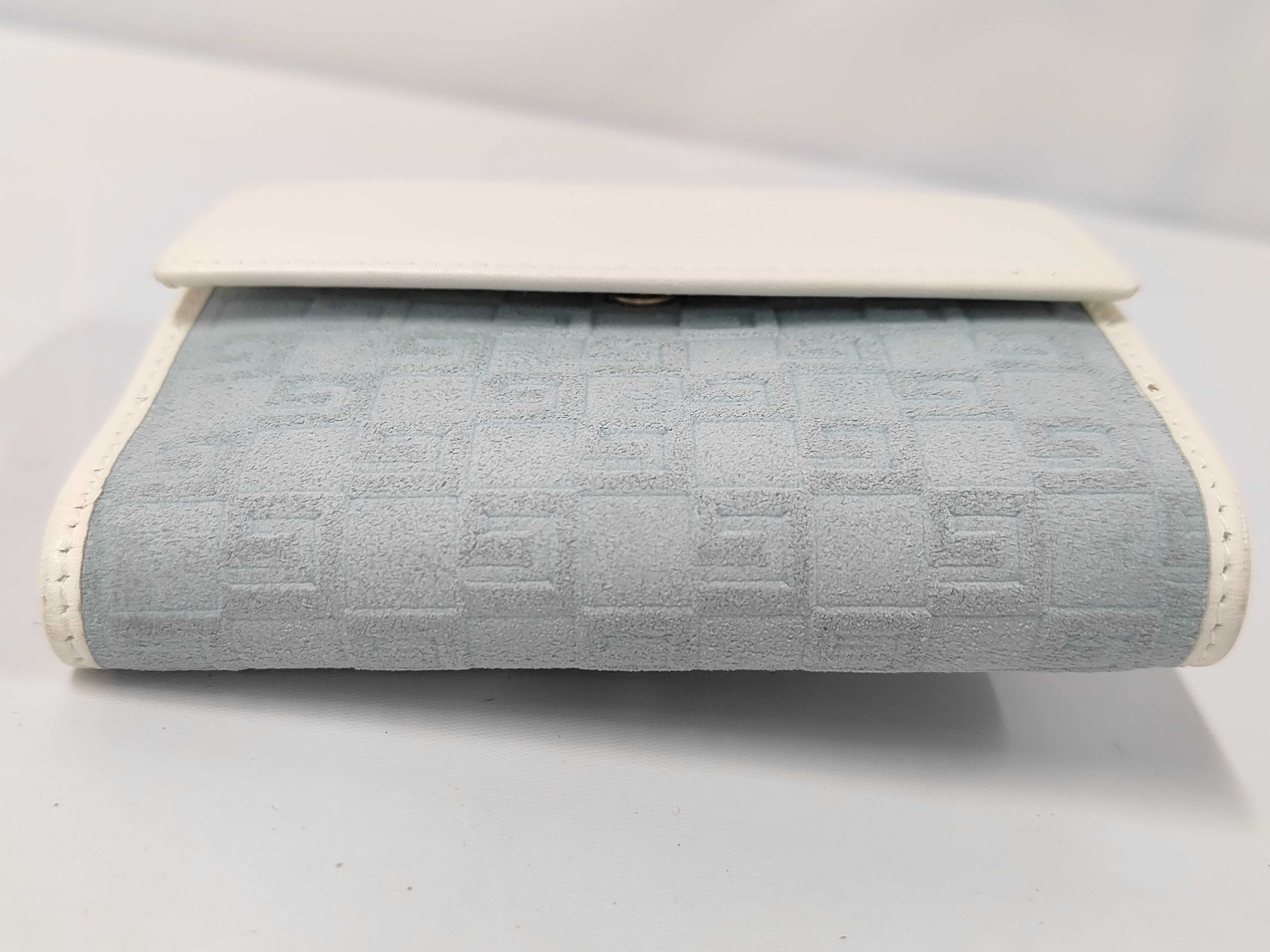 Kandinsky Bi-fold Wallet, Suede x Leather, Light Blue x White, 035.2067 — view 4