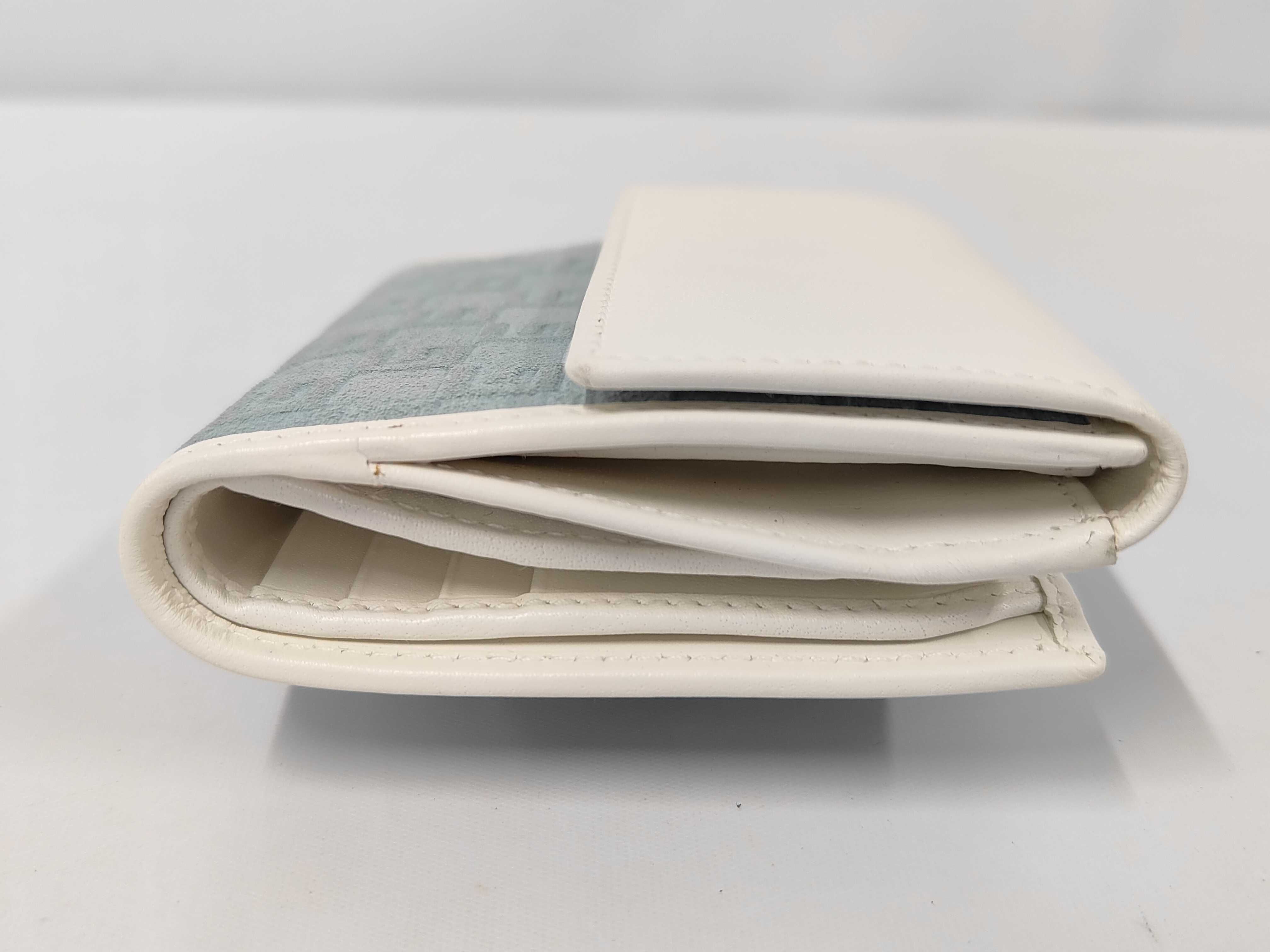 Kandinsky Bi-fold Wallet, Suede x Leather, Light Blue x White, 035.2067 — view 5