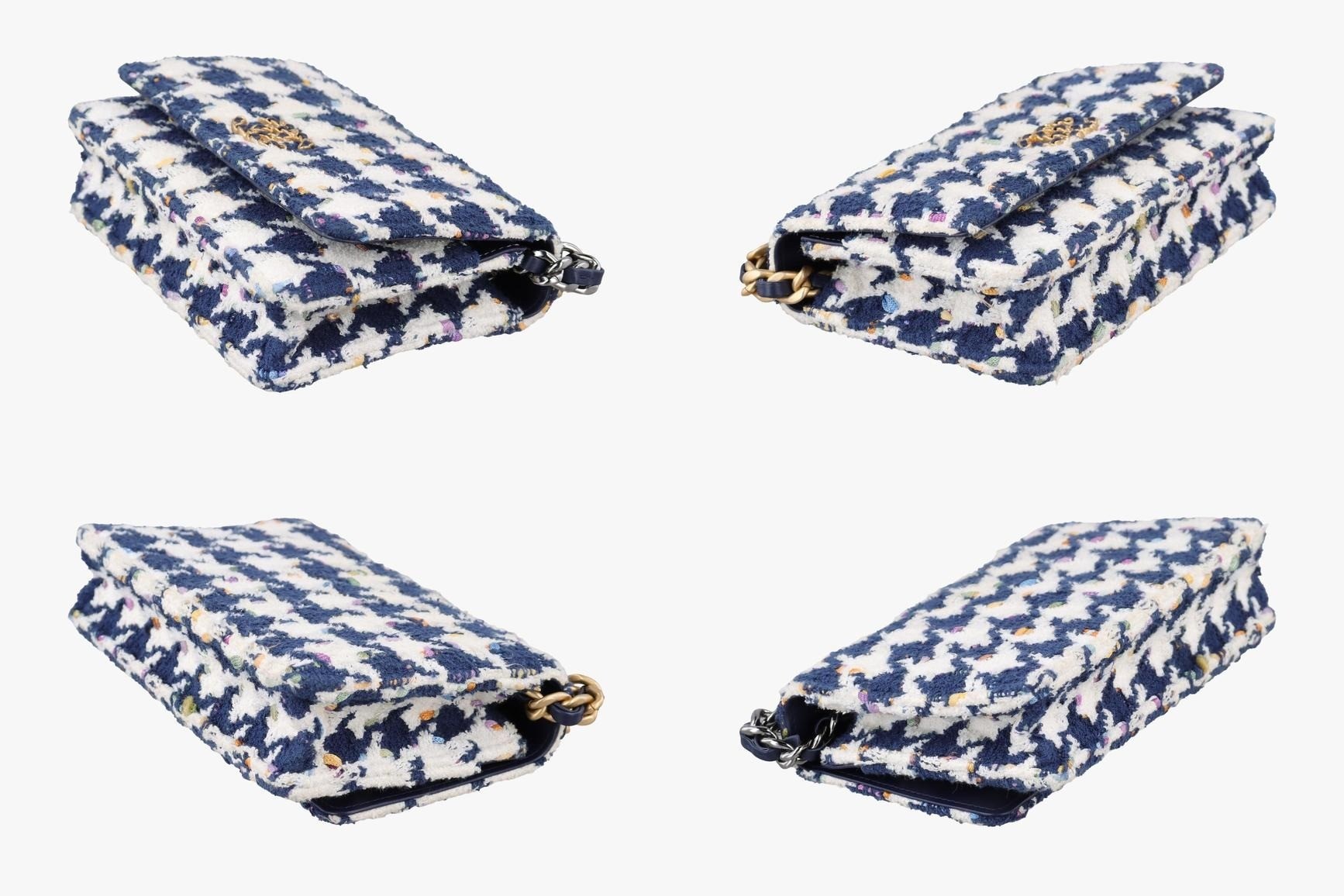 19 Flap Houndstooth Fabric White x Navy — view 4