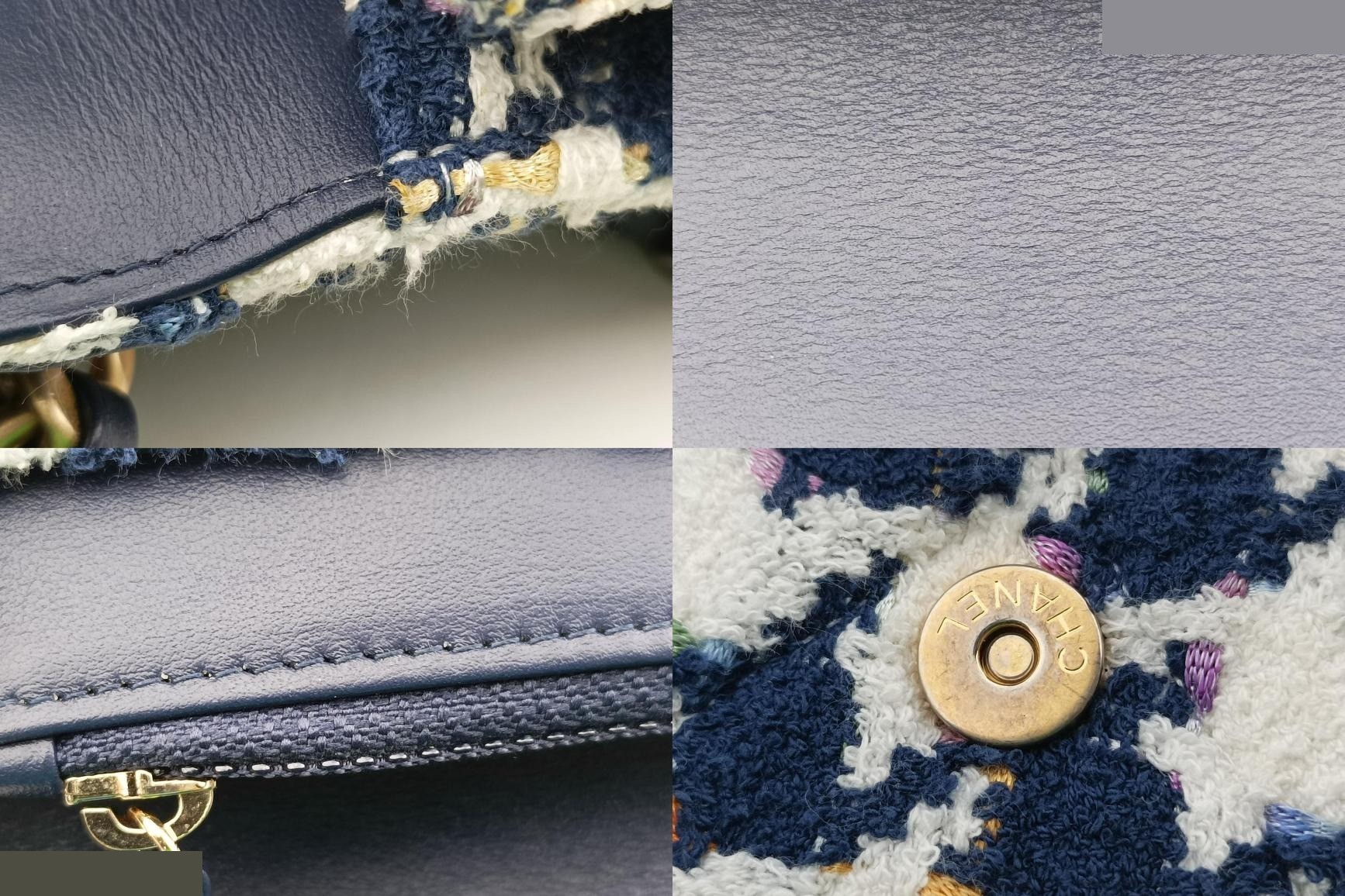19 Flap Houndstooth Fabric White x Navy — view 9