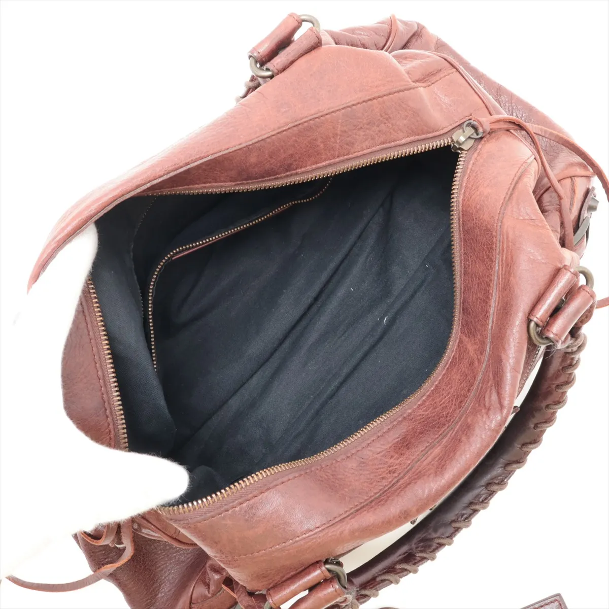 The Twiggy 128523 Leather 2-Way Handbag Brown with Mirror — view 8
