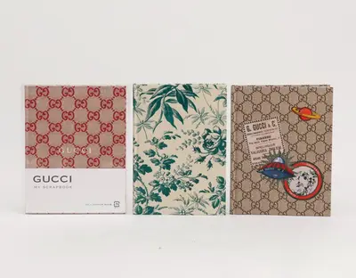 Three notebooks and a novelty item.