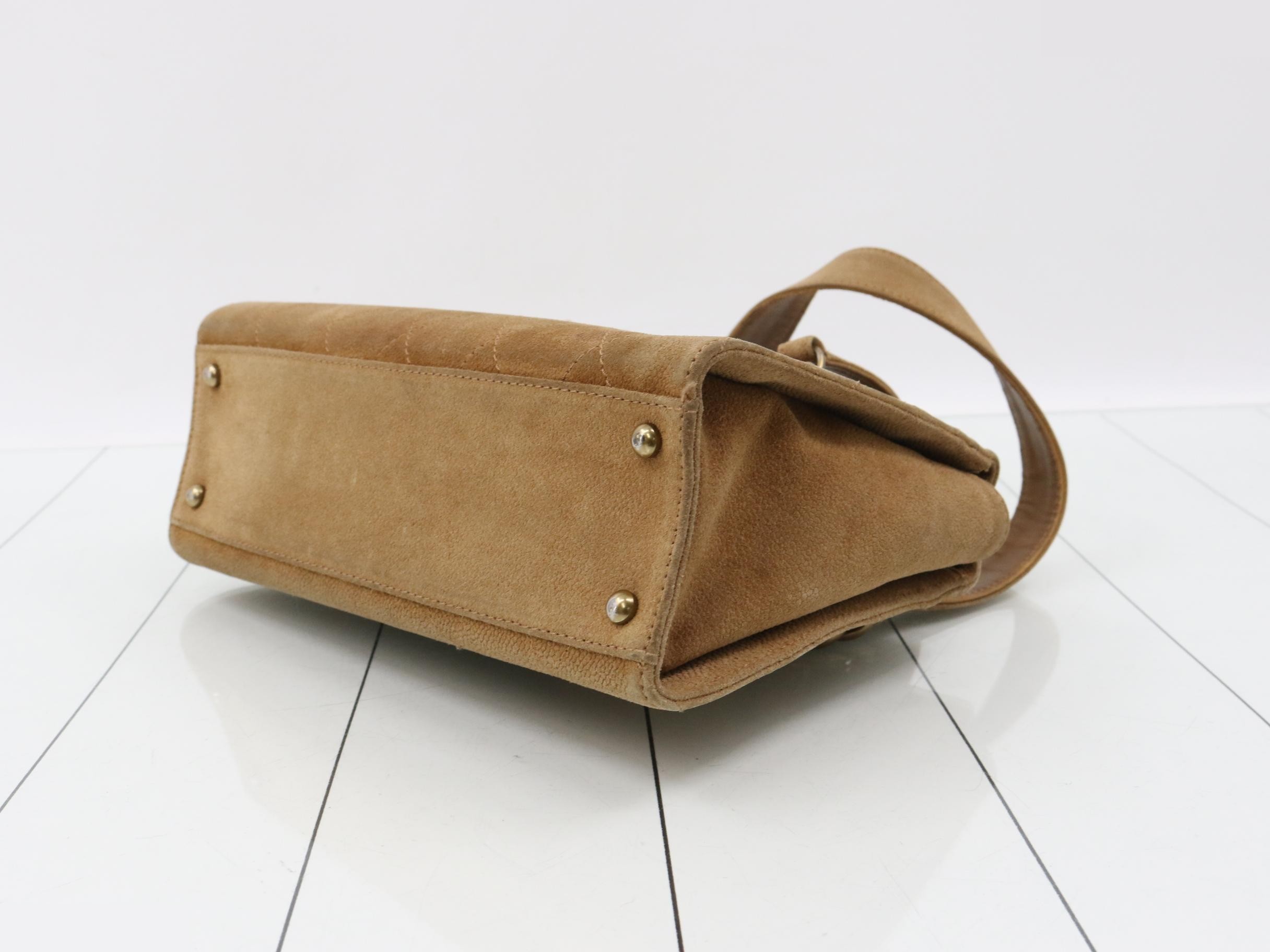 Matelassé suede handbag — view 6