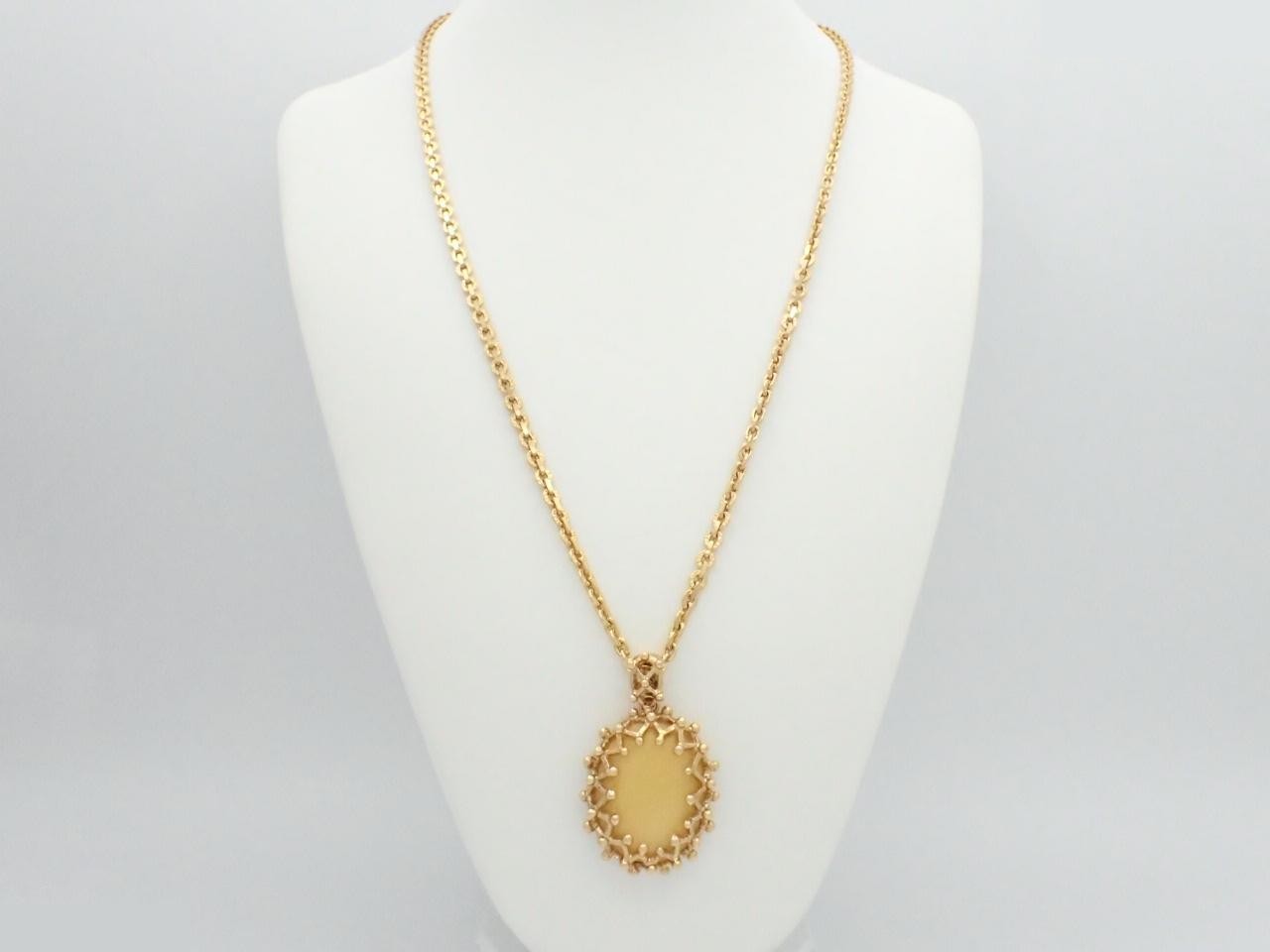Oval Stone Necklace, Chain approx. 70cm — view 3