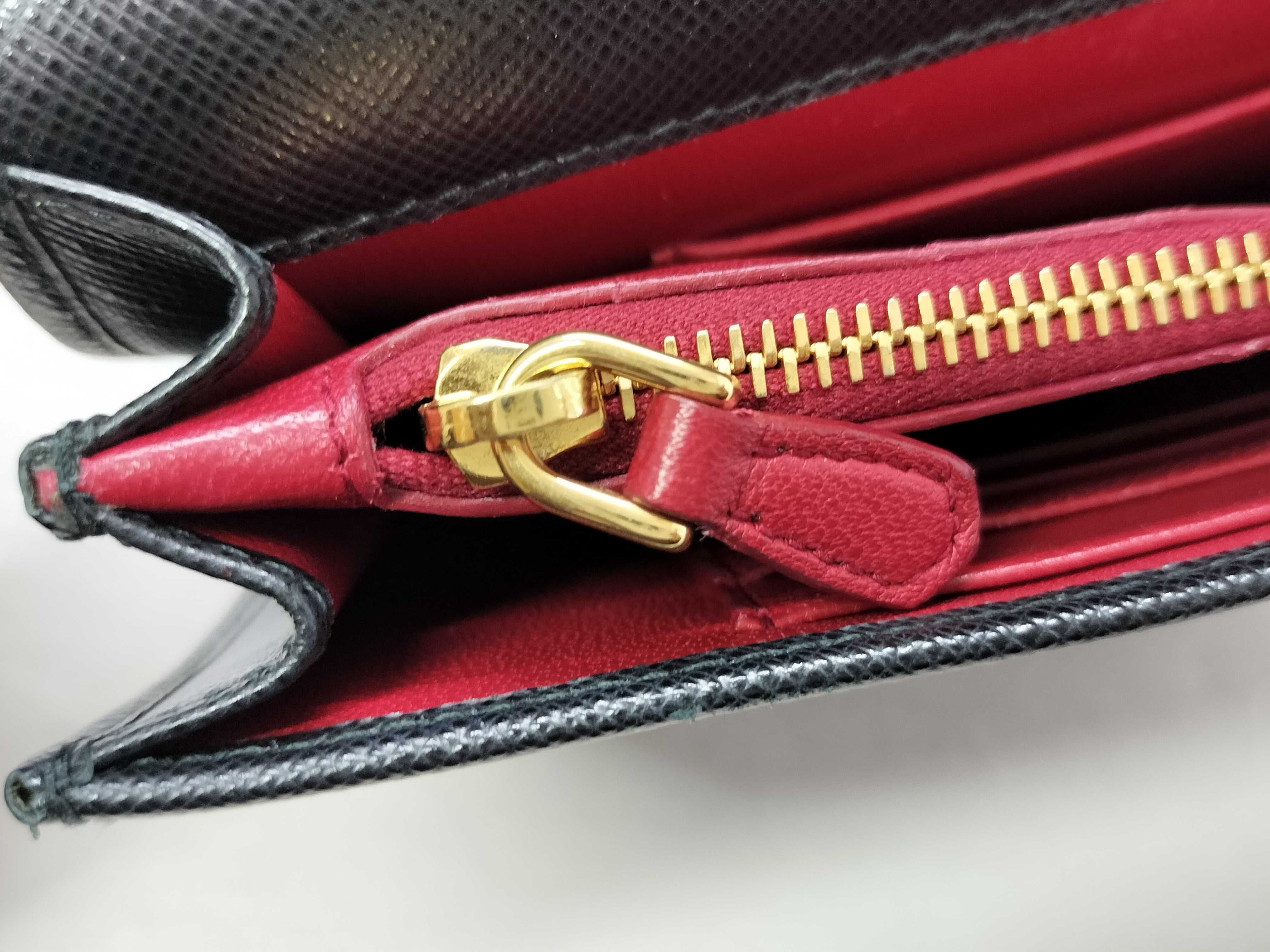 KR- Saffiano WOC Chain Wallet Black 1BP006 Shoulder Bag — view 12