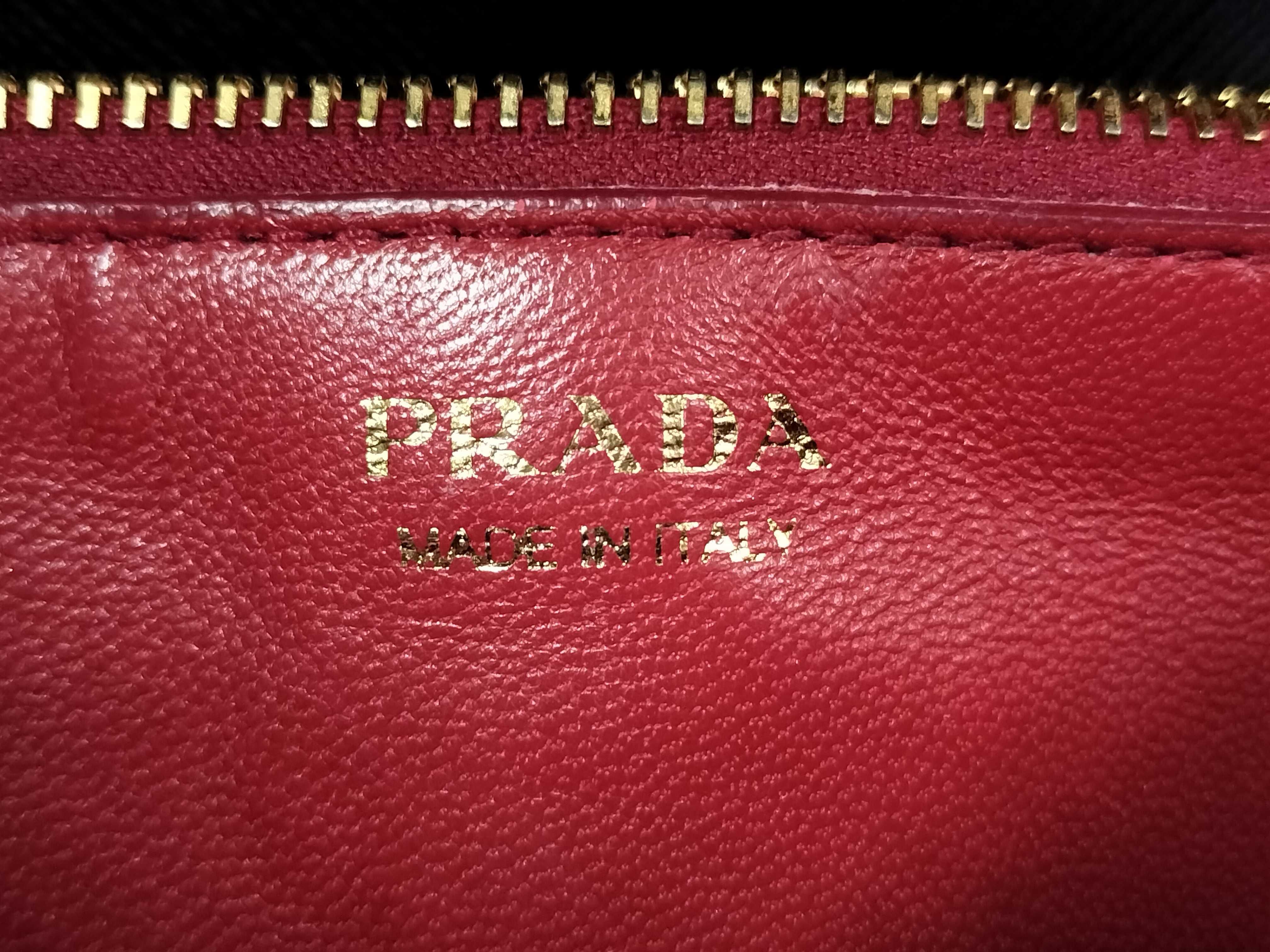KR- Saffiano WOC Chain Wallet Black 1BP006 Shoulder Bag — view 9