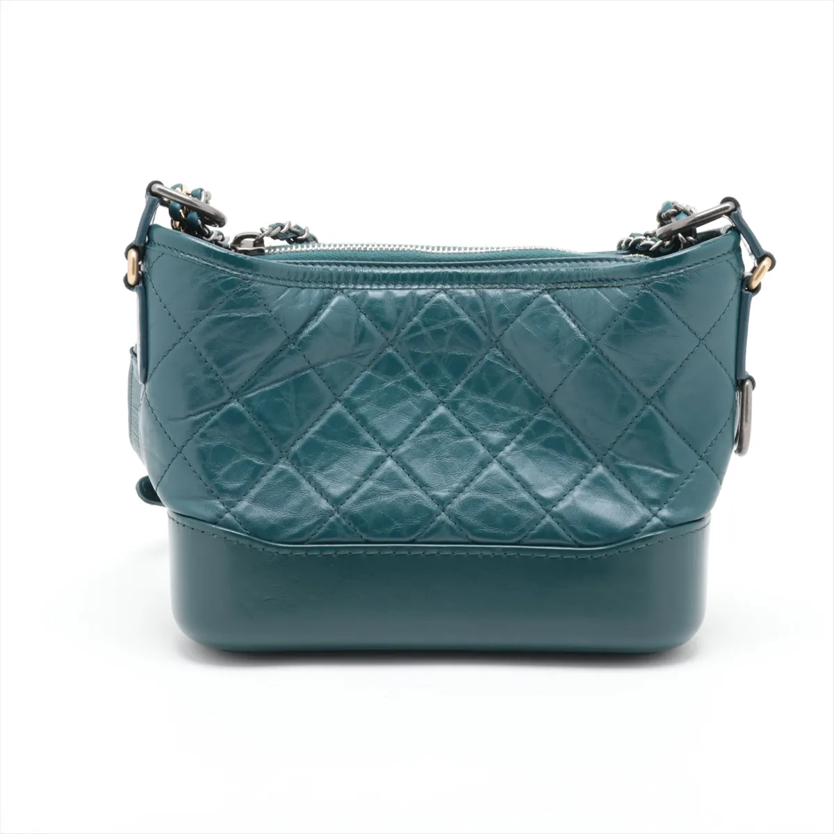 Gabrielle de Chanel Vintage Calfskin 2-Way Shoulder Bag, Green with Gold and Silver Hardware, 30547414 (Serial Number in the 30s) — view 2