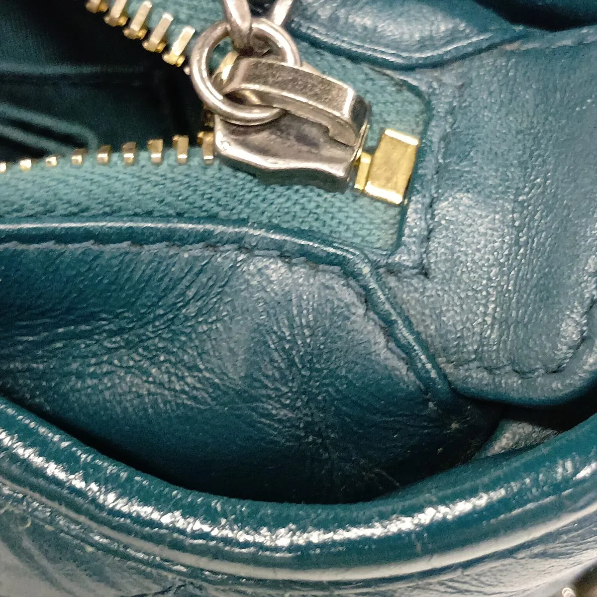Gabrielle de Chanel Vintage Calfskin 2-Way Shoulder Bag, Green with Gold and Silver Hardware, 30547414 (Serial Number in the 30s) — view 14
