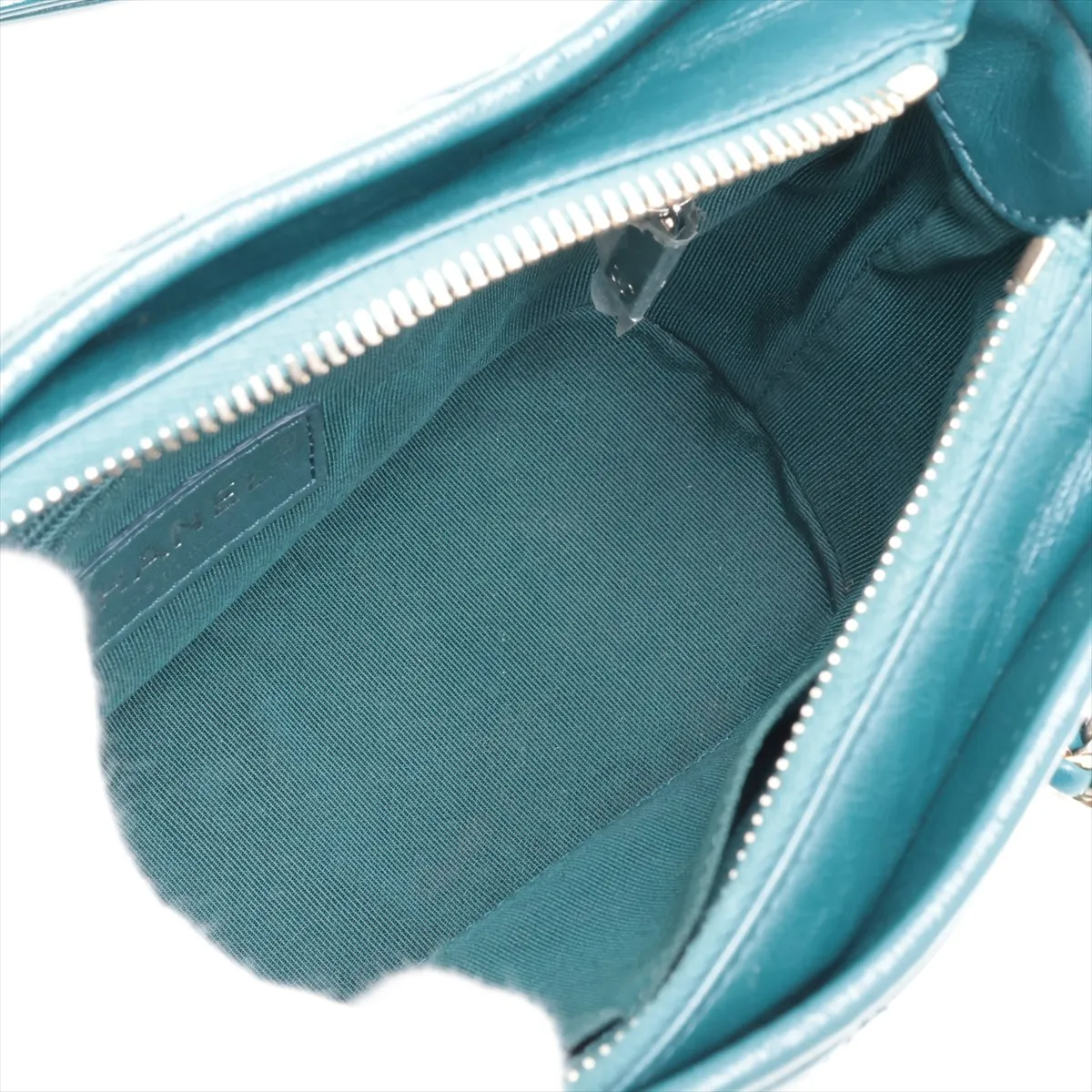 Gabrielle de Chanel Vintage Calfskin 2-Way Shoulder Bag, Green with Gold and Silver Hardware, 30547414 (Serial Number in the 30s) — view 7
