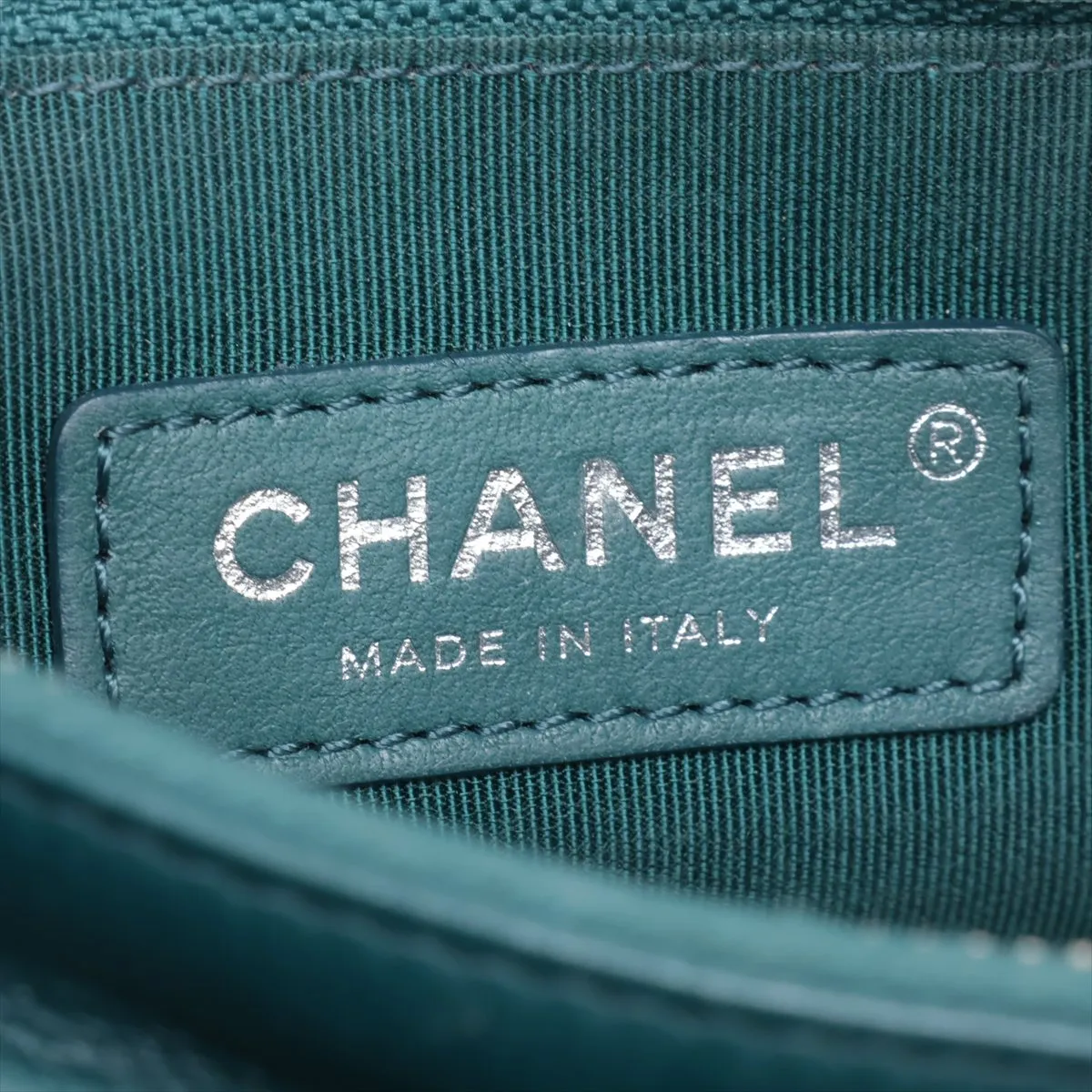 Gabrielle de Chanel Vintage Calfskin 2-Way Shoulder Bag, Green with Gold and Silver Hardware, 30547414 (Serial Number in the 30s) — view 9