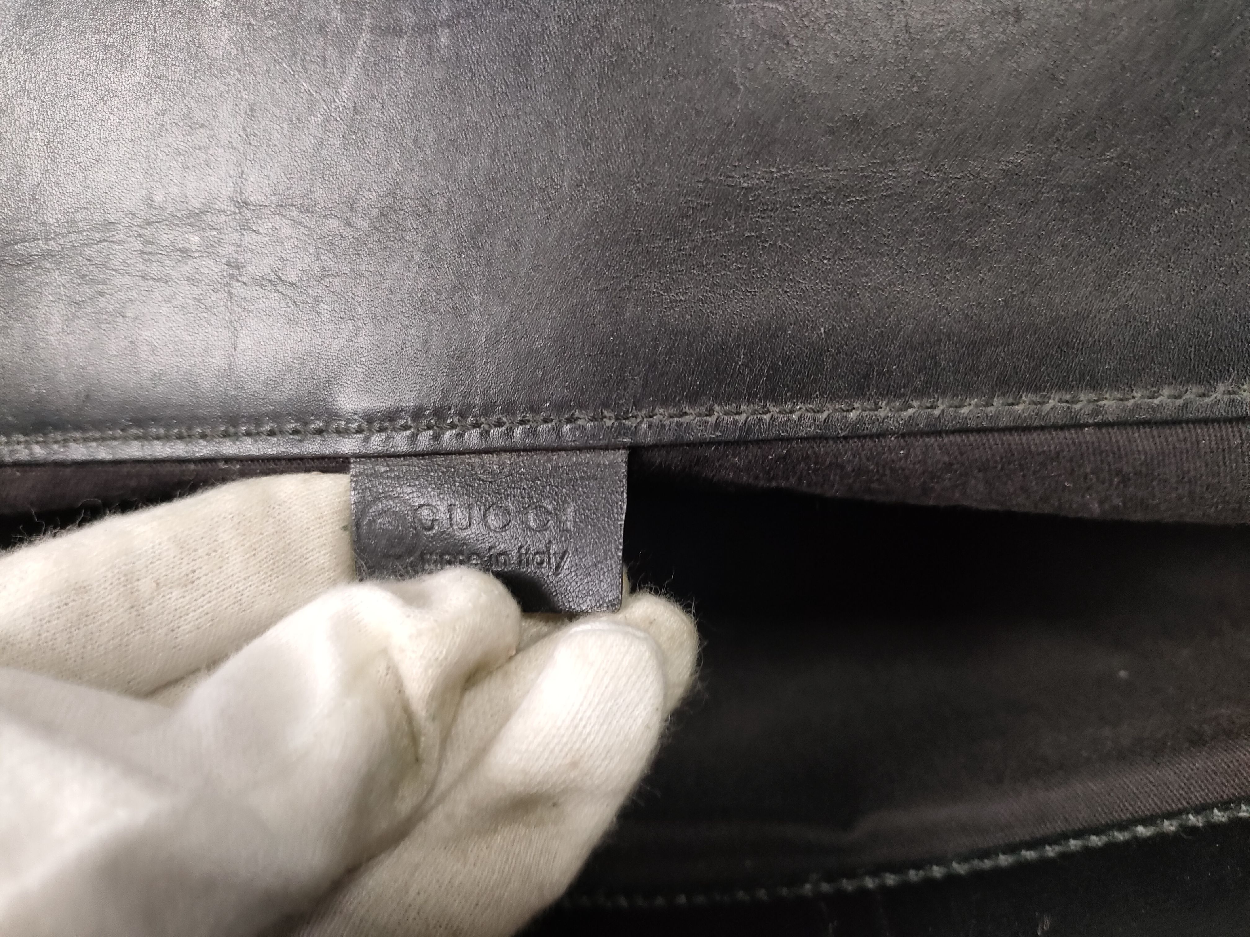 Suede x Leather Handle Tote Bag, Black, Logo Plate Tote Bag — view 11