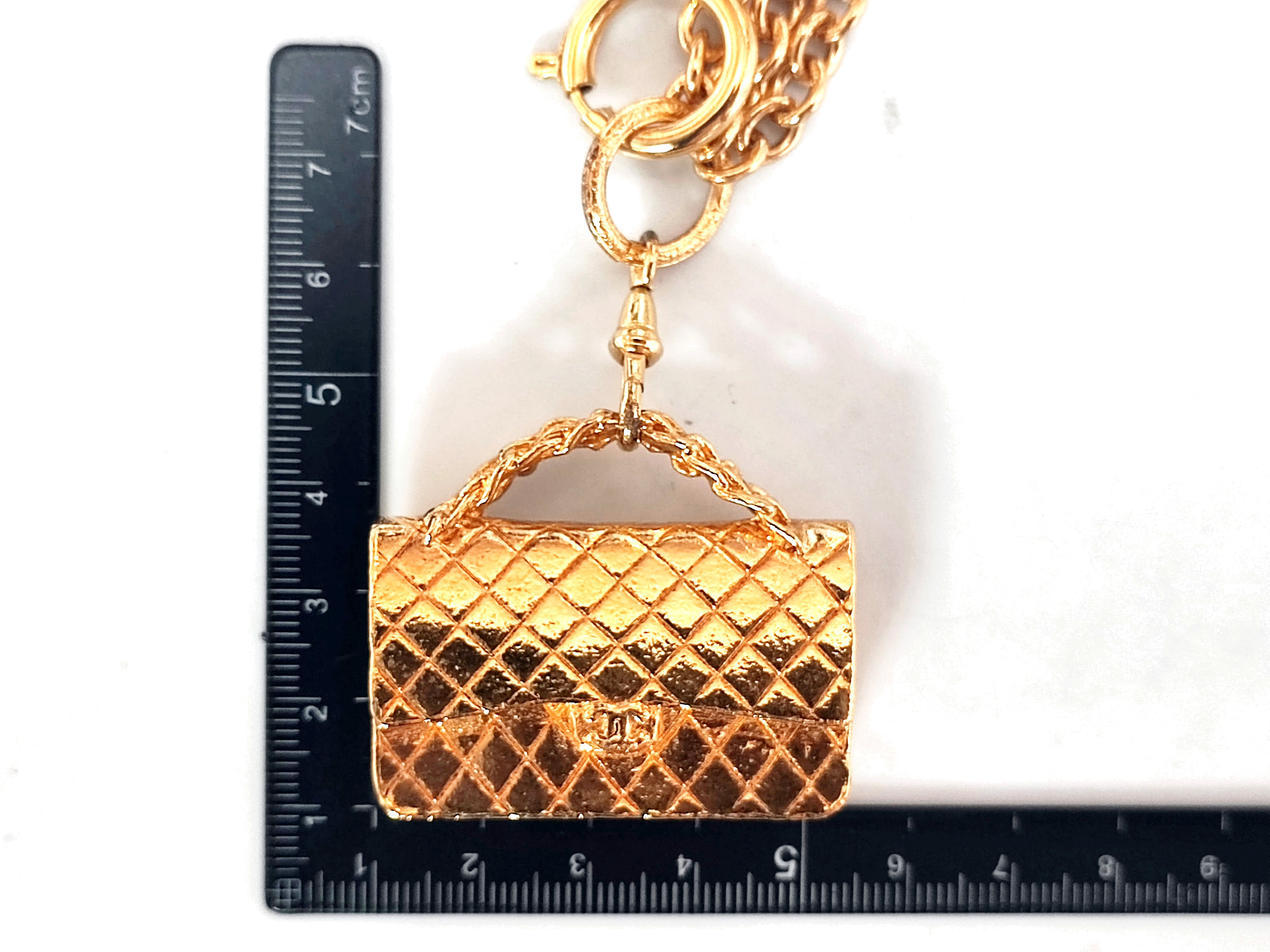 Coco Mark Matelassé Bag Triple Strand Necklace — view 3
