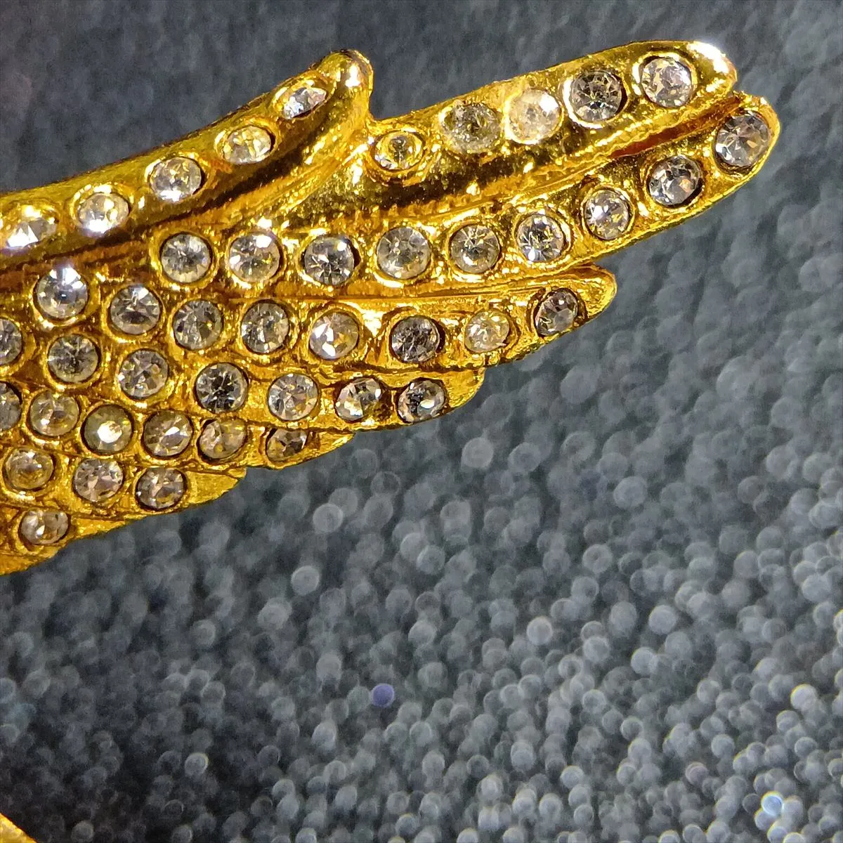 Eagle 01P Brooch, GP x Rhinestone, Gold, — view 5