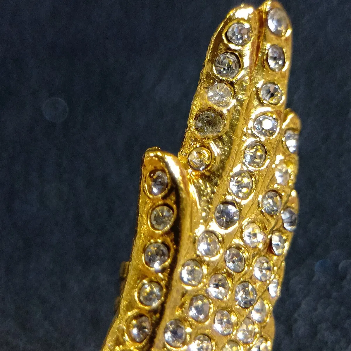 Eagle 01P Brooch, GP x Rhinestone, Gold, — view 6