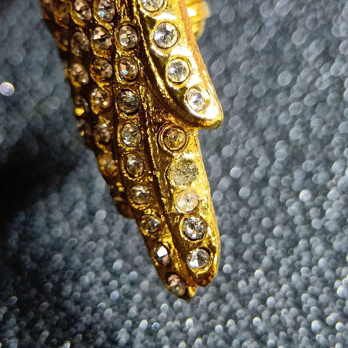 Eagle 01P Brooch, GP x Rhinestone, Gold, — view 7