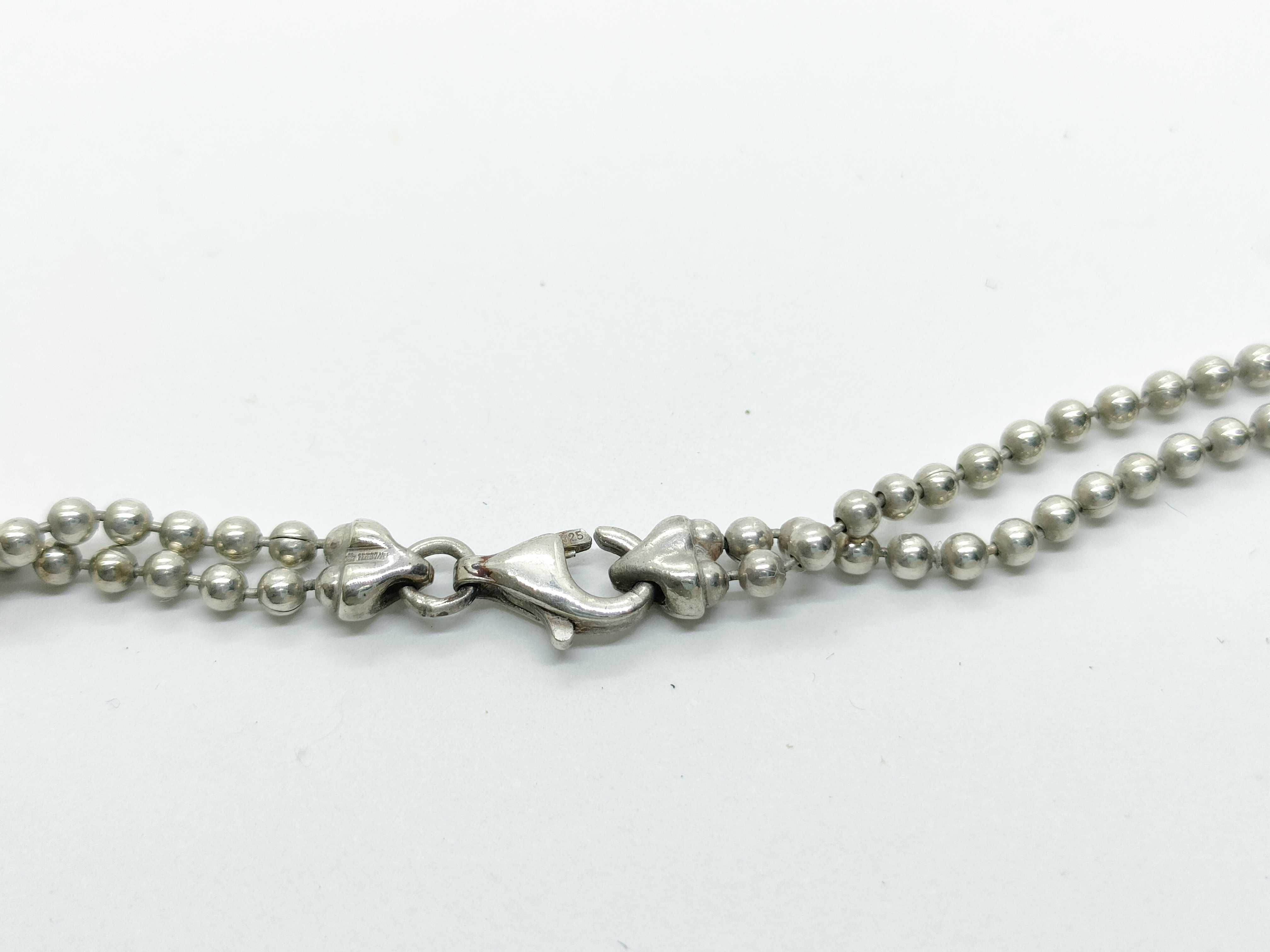 Plate Square Ball Chain Necklace, SV925, 23.8g — view 4
