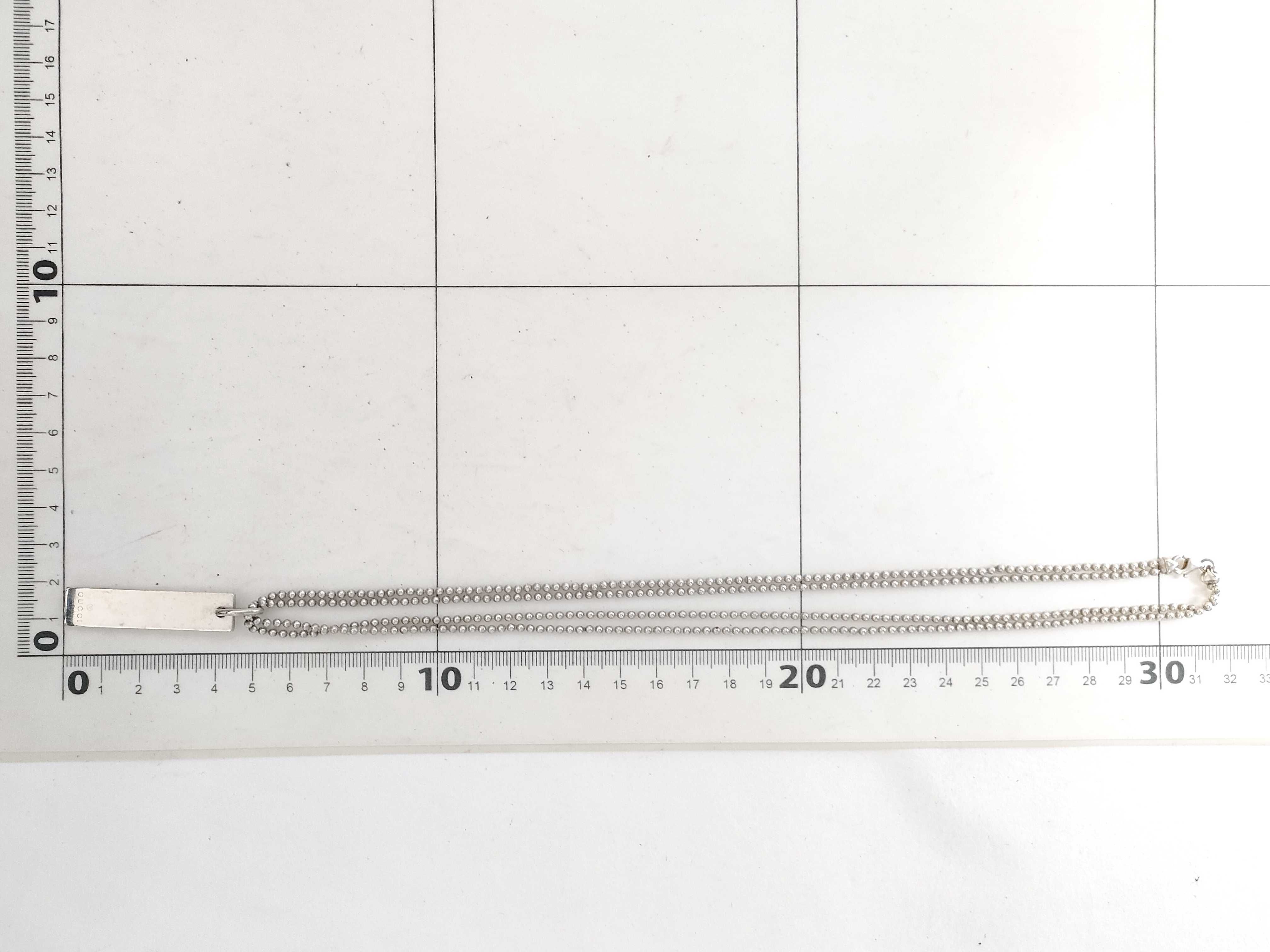 Plate Square Ball Chain Necklace, SV925, 23.8g — view 7
