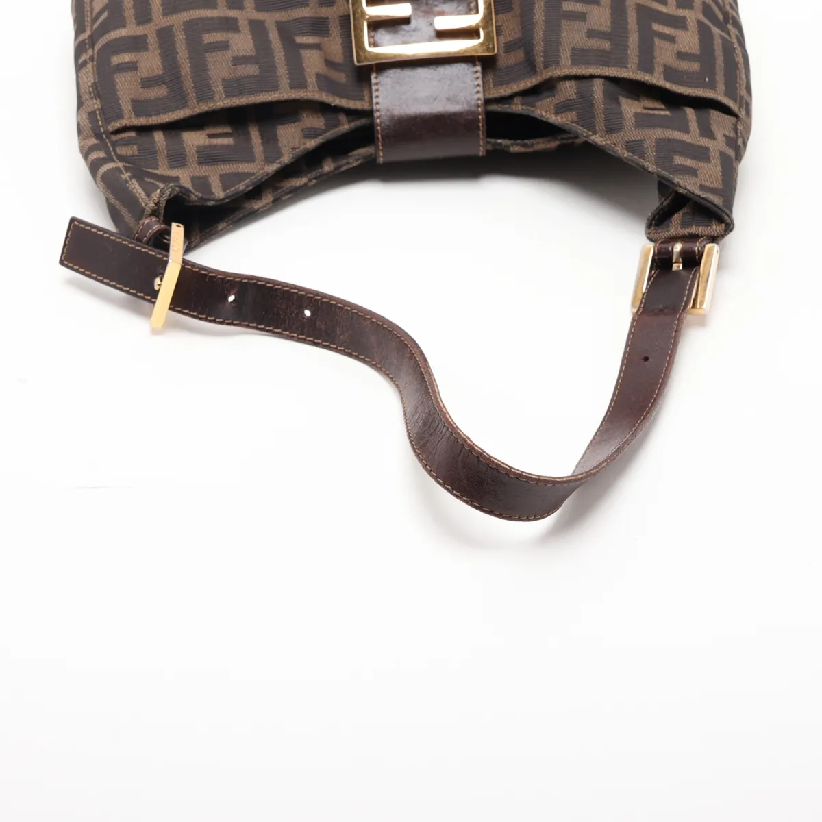 Zucca Canvas x Leather Shoulder Bag, Brown — view 5