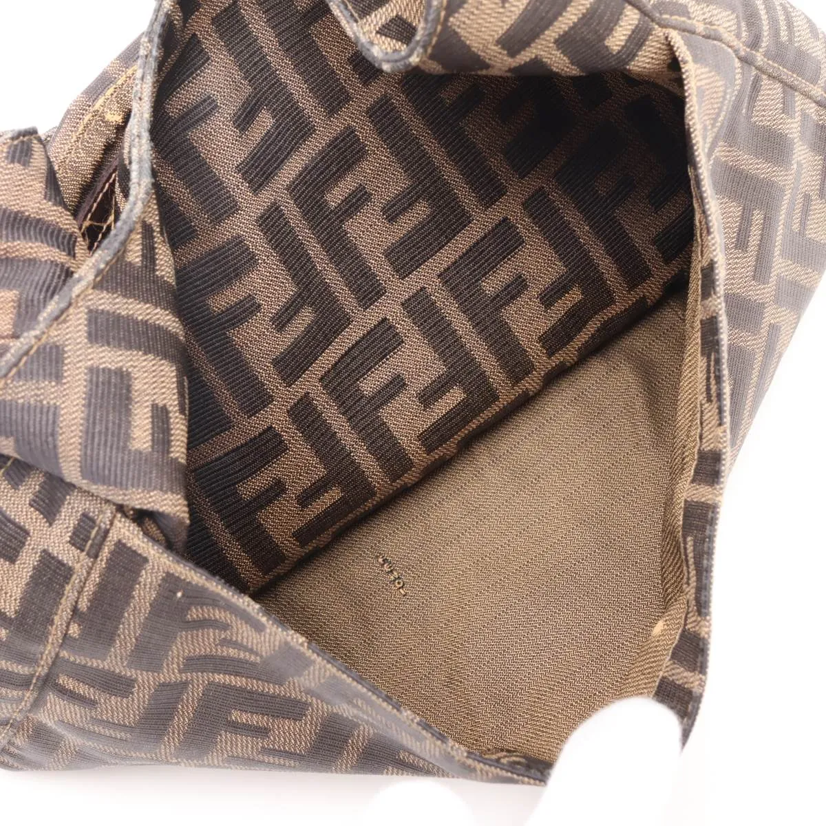 Zucca Canvas x Leather Shoulder Bag, Brown — view 9