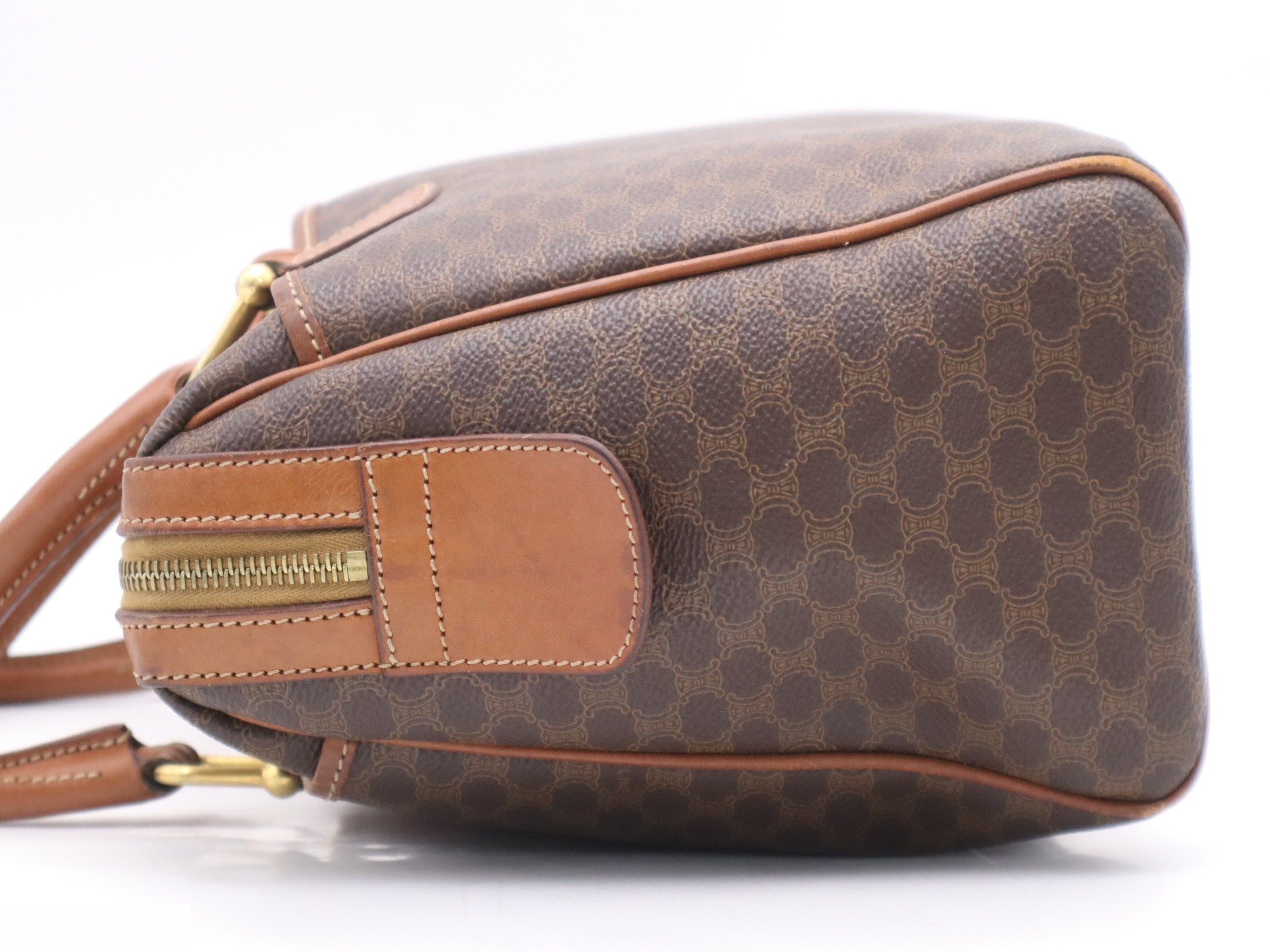 PVC x Leather Macadam Handbag, Brown/Light Brown, Gold Hardware — view 3