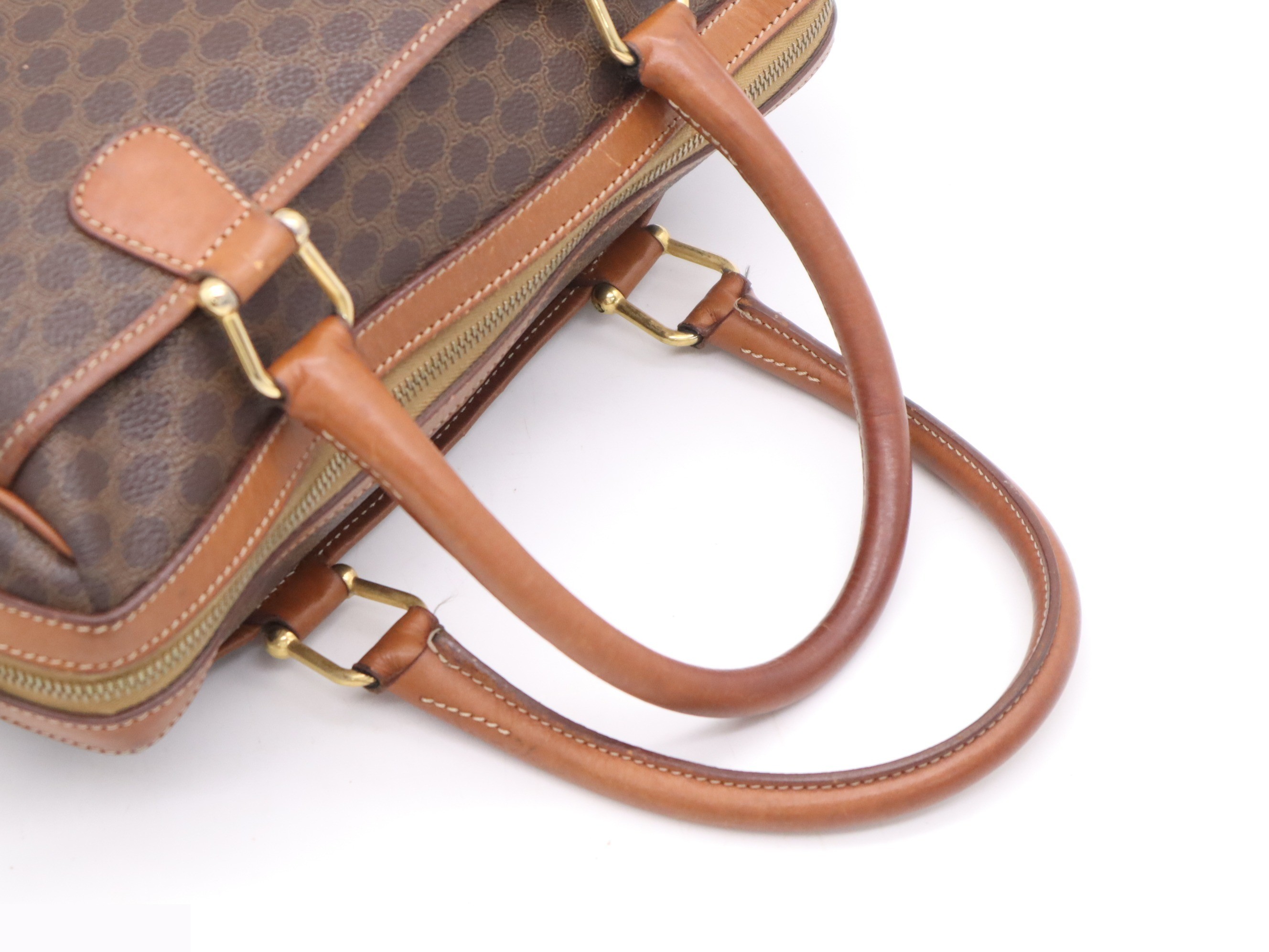 PVC x Leather Macadam Handbag, Brown/Light Brown, Gold Hardware — view 6