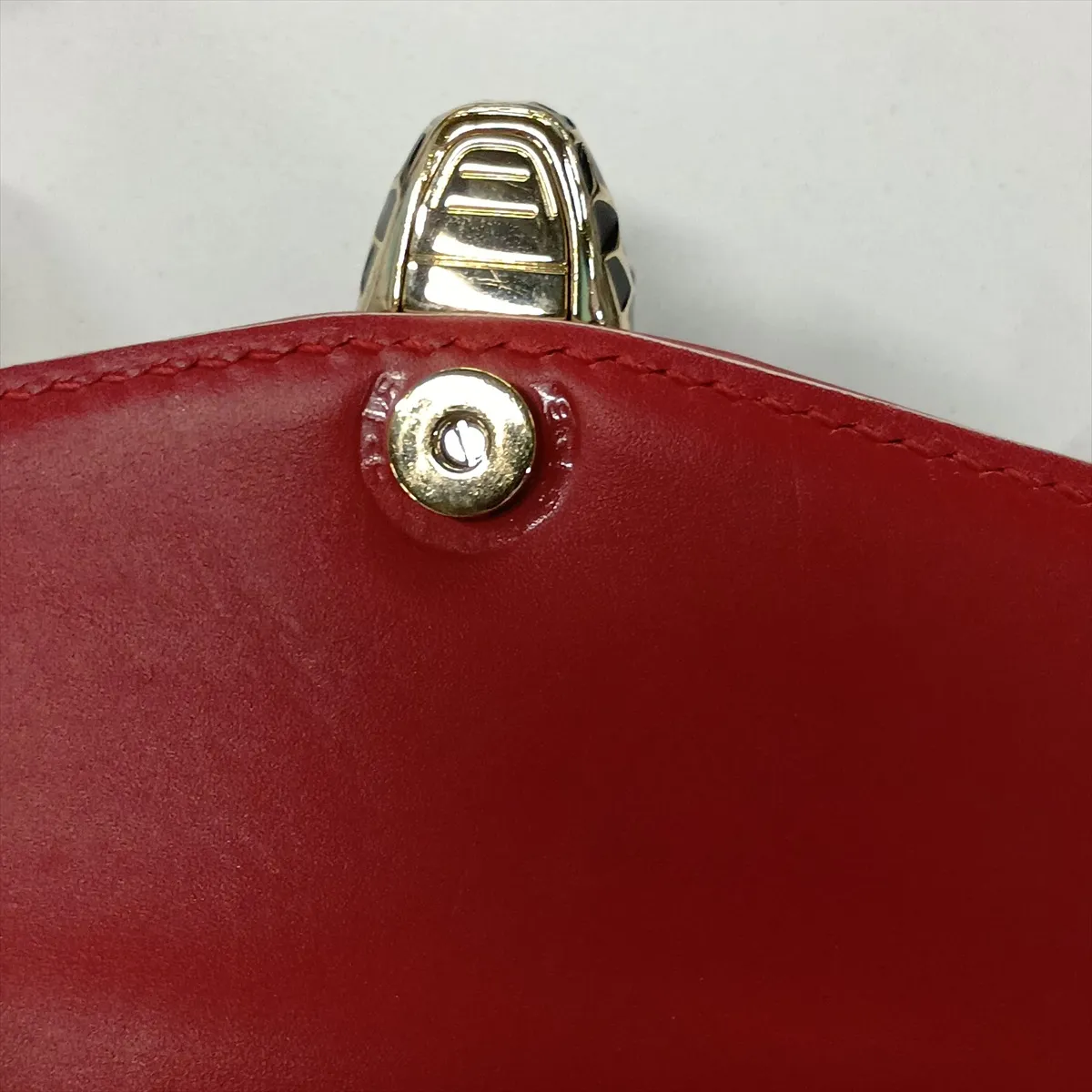 Serpenti Leather Chain Shoulder Bag, Gold x Red, Valentine's Day Limited Edition — view 9