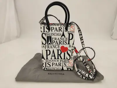 2-way Shoulder Bag Bonjour Paris Handbag Shoulder Bag