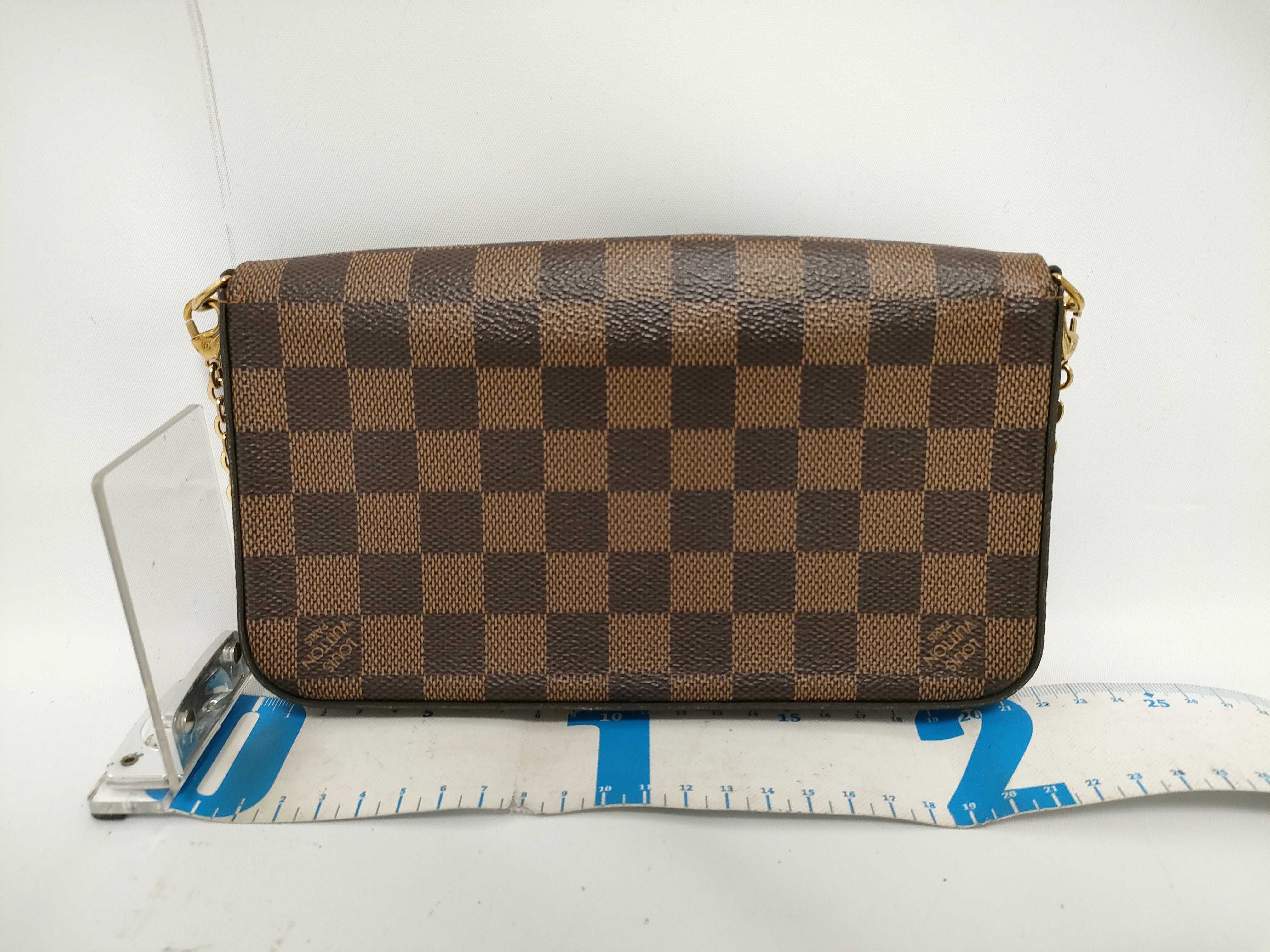 Damier FR- DAMIER BROWN FELICIE ON CHAIN ​​Shoulder Bag — view 2