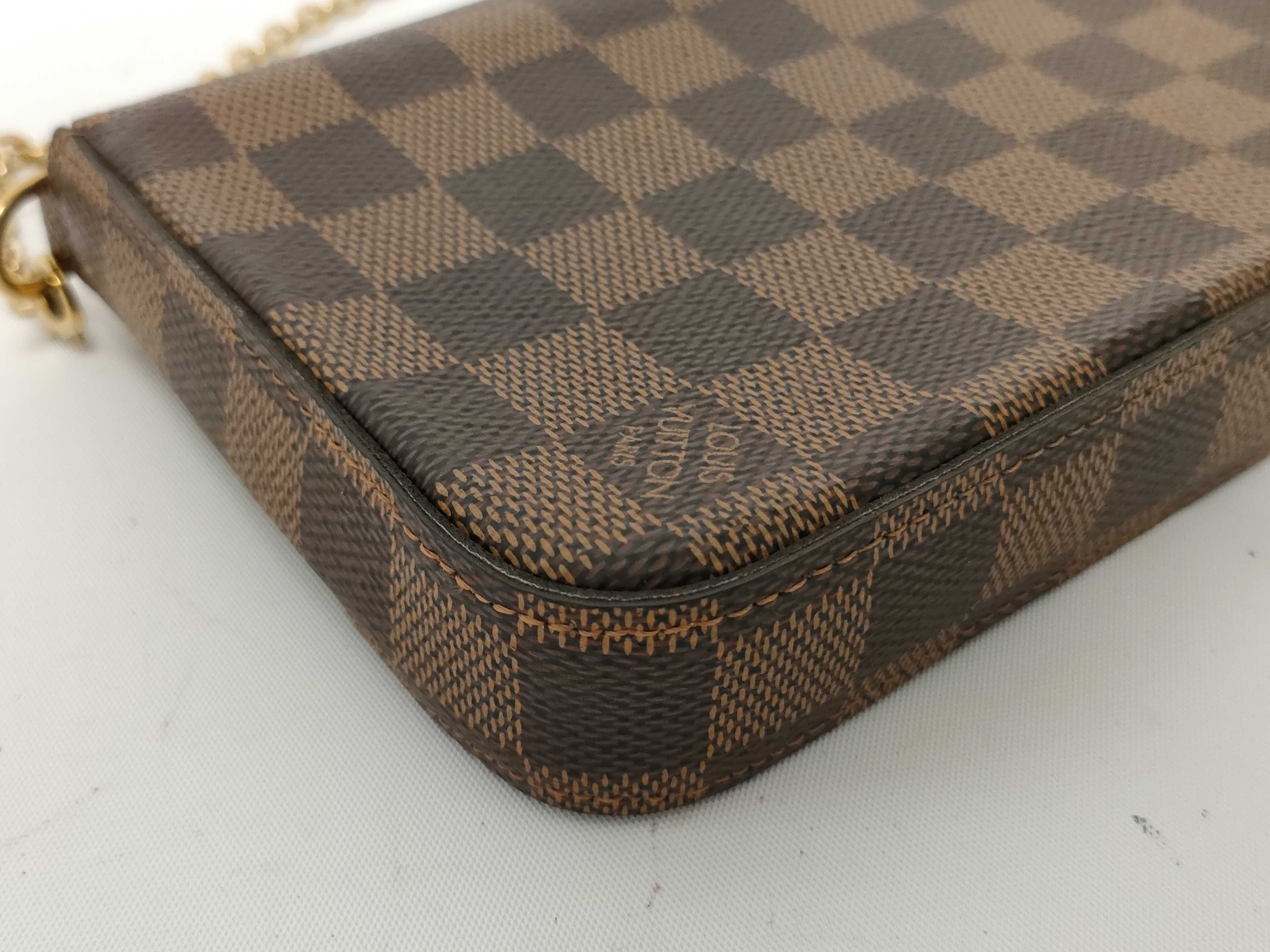 Damier FR- DAMIER BROWN FELICIE ON CHAIN ​​Shoulder Bag — view 4