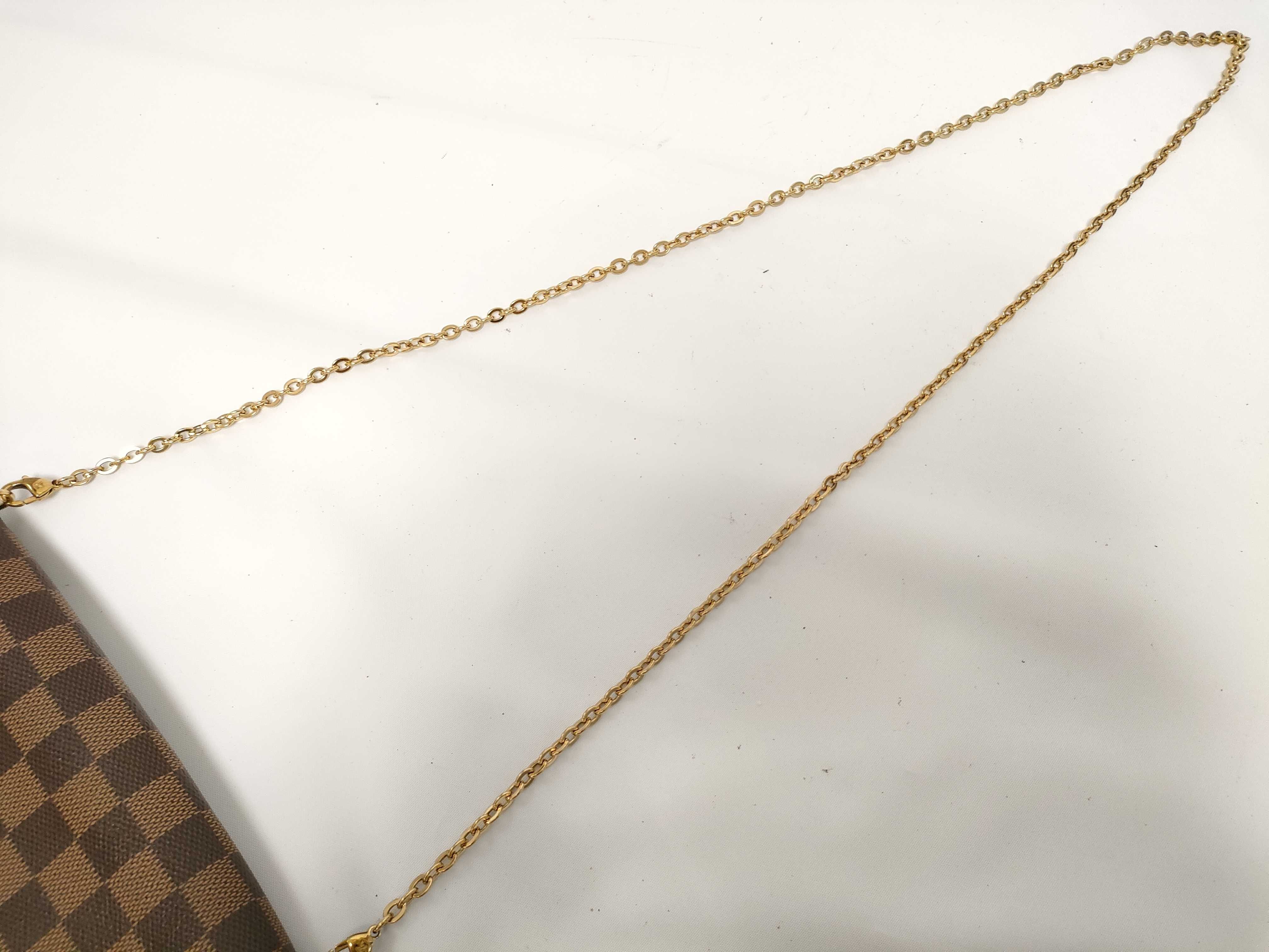 Damier FR- DAMIER BROWN FELICIE ON CHAIN ​​Shoulder Bag — view 5