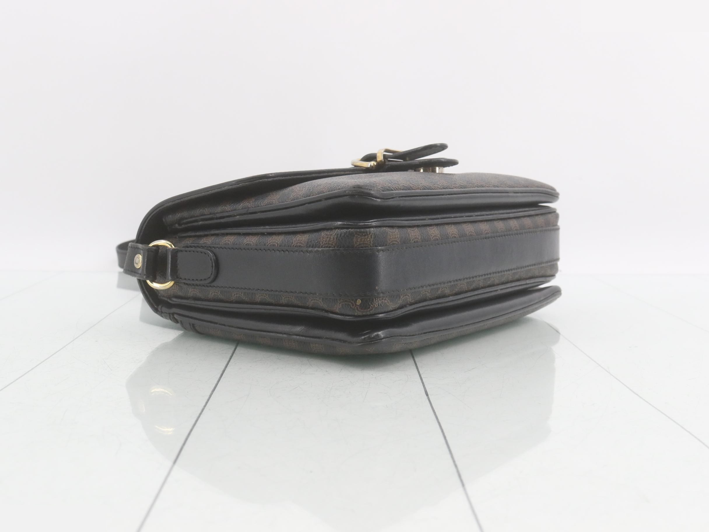 Leather Macadam Triomphe Shoulder Bag, Black — view 5