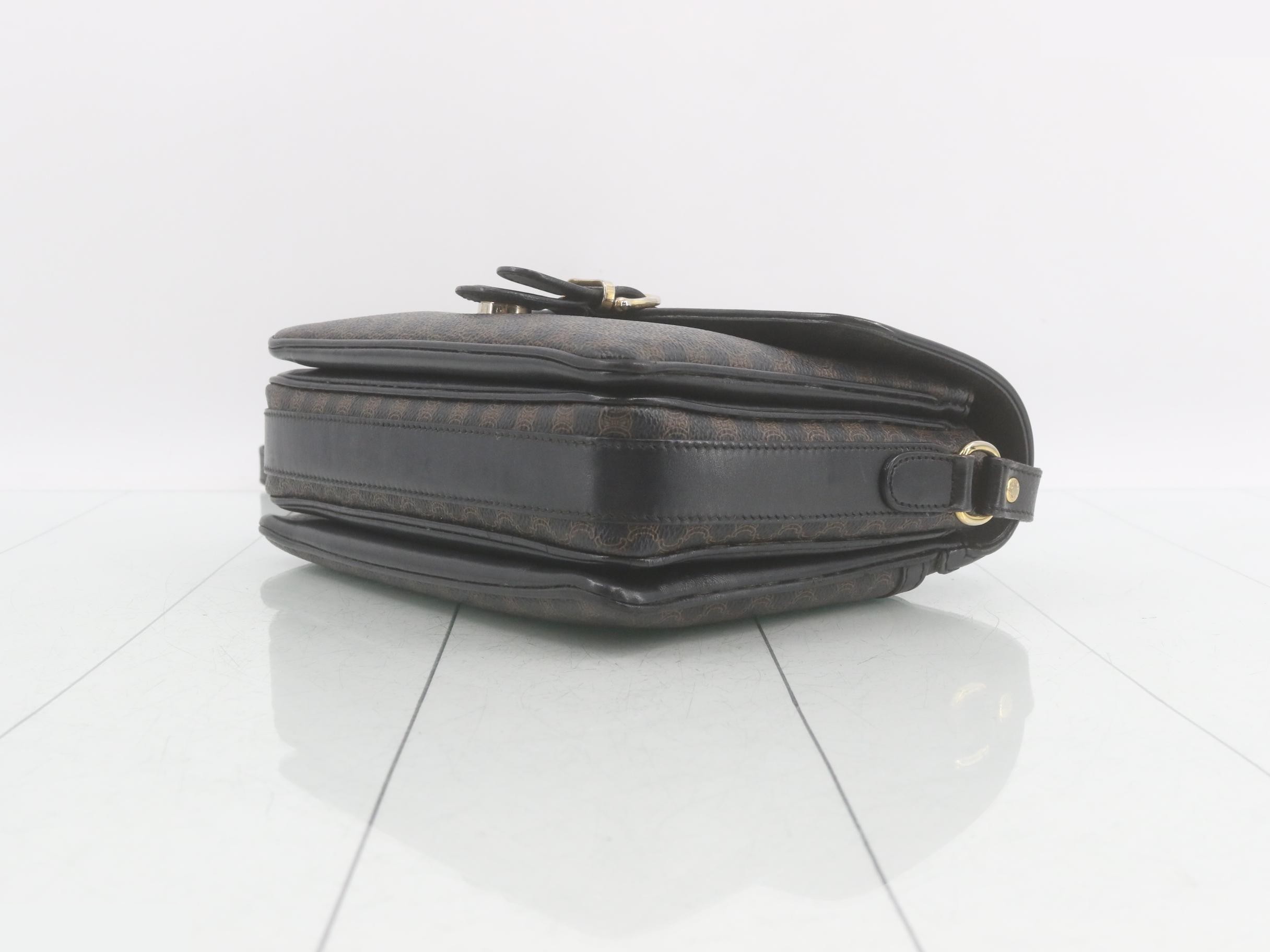 Leather Macadam Triomphe Shoulder Bag, Black — view 6