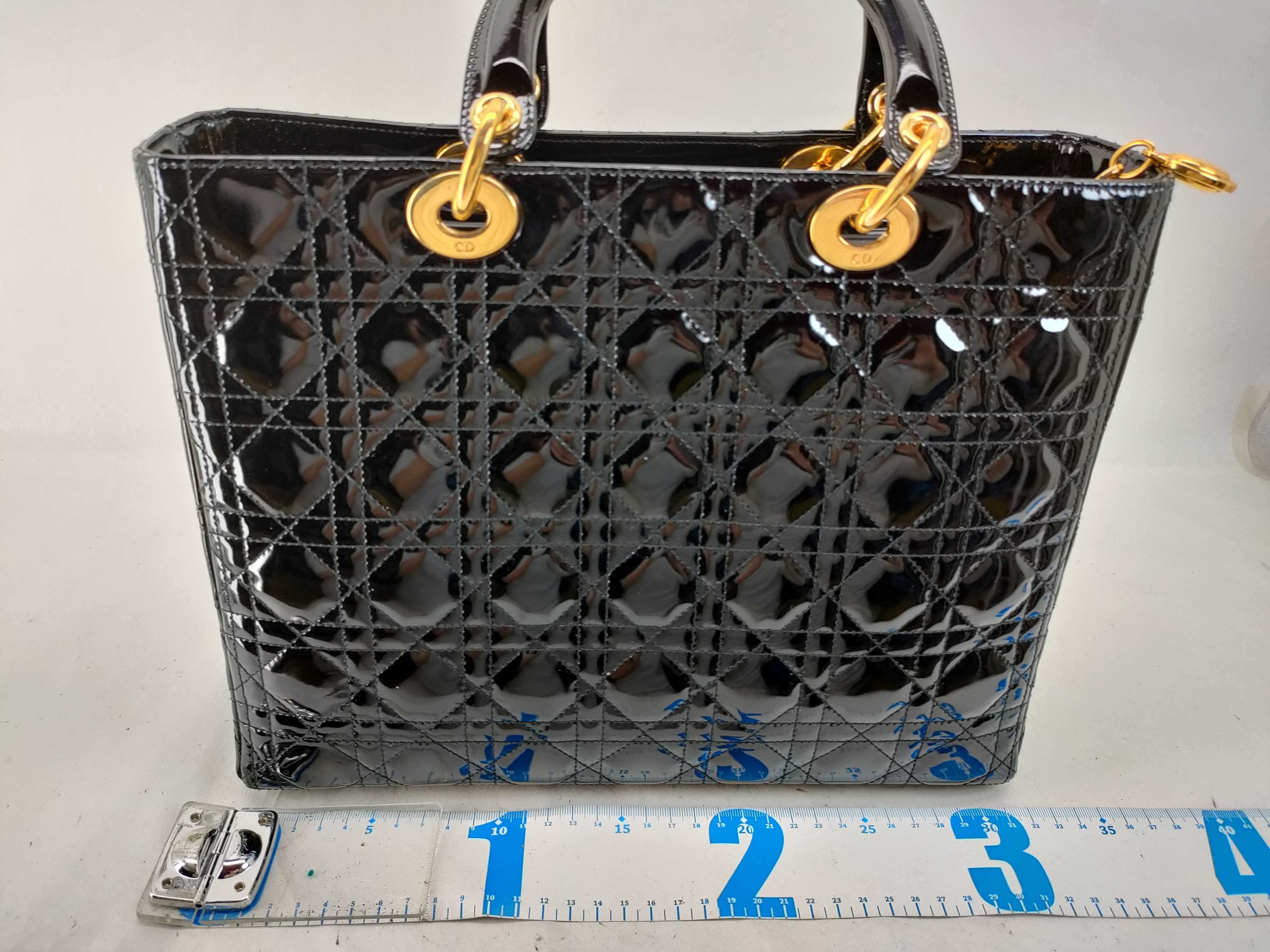Lady Dior Cannage 2-Way Enamel Bag with Gold Hardware - Handbag — view 2