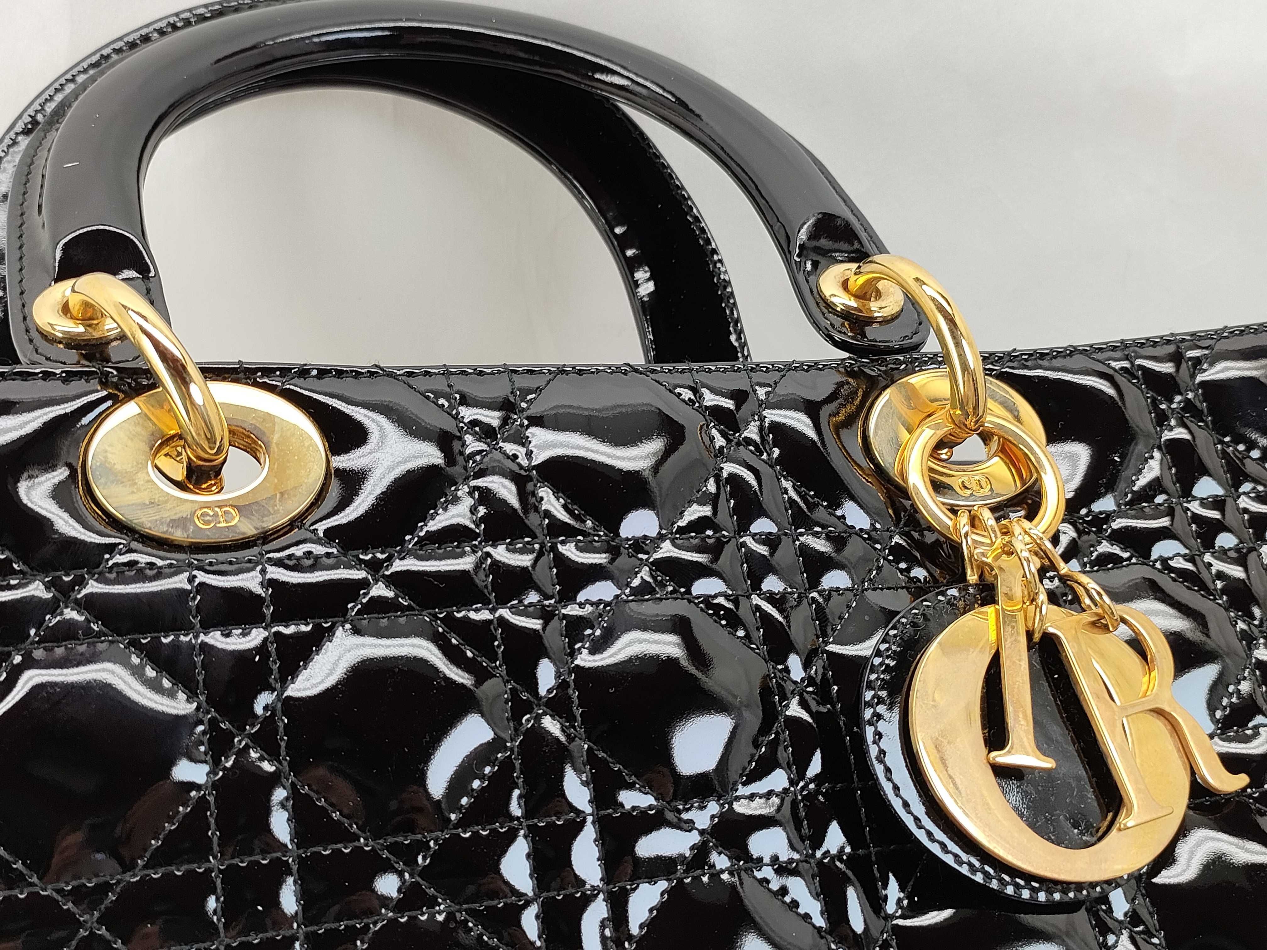 Lady Dior Cannage 2-Way Enamel Bag with Gold Hardware - Handbag — view 4