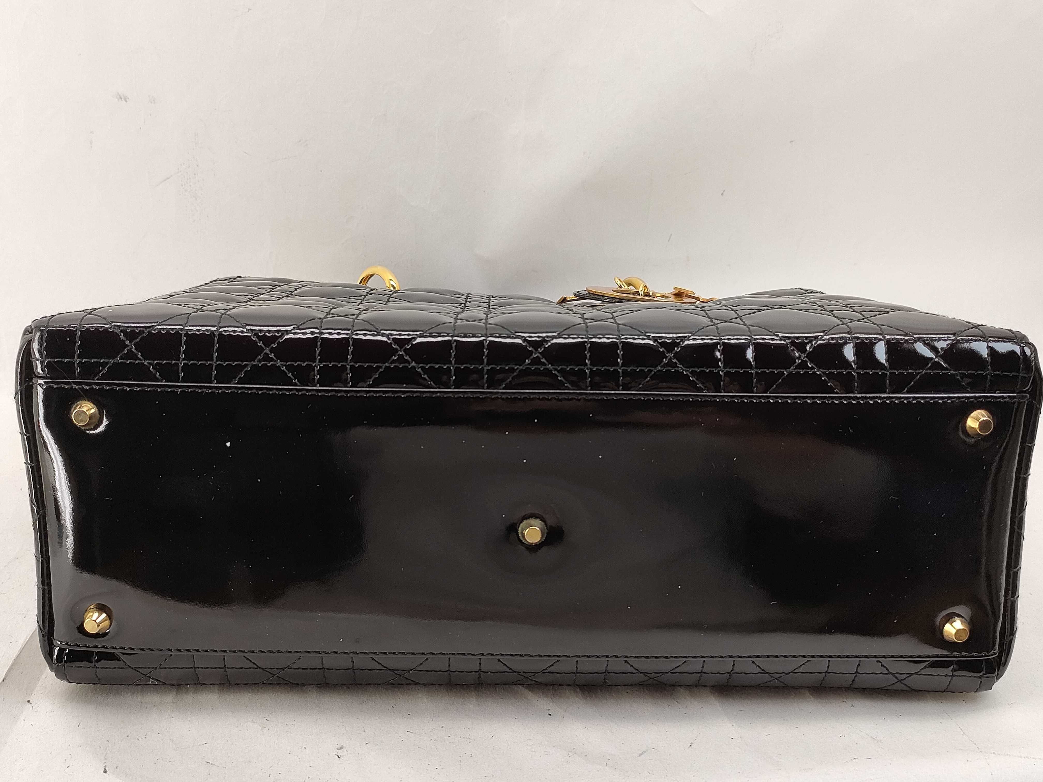 Lady Dior Cannage 2-Way Enamel Bag with Gold Hardware - Handbag — view 6