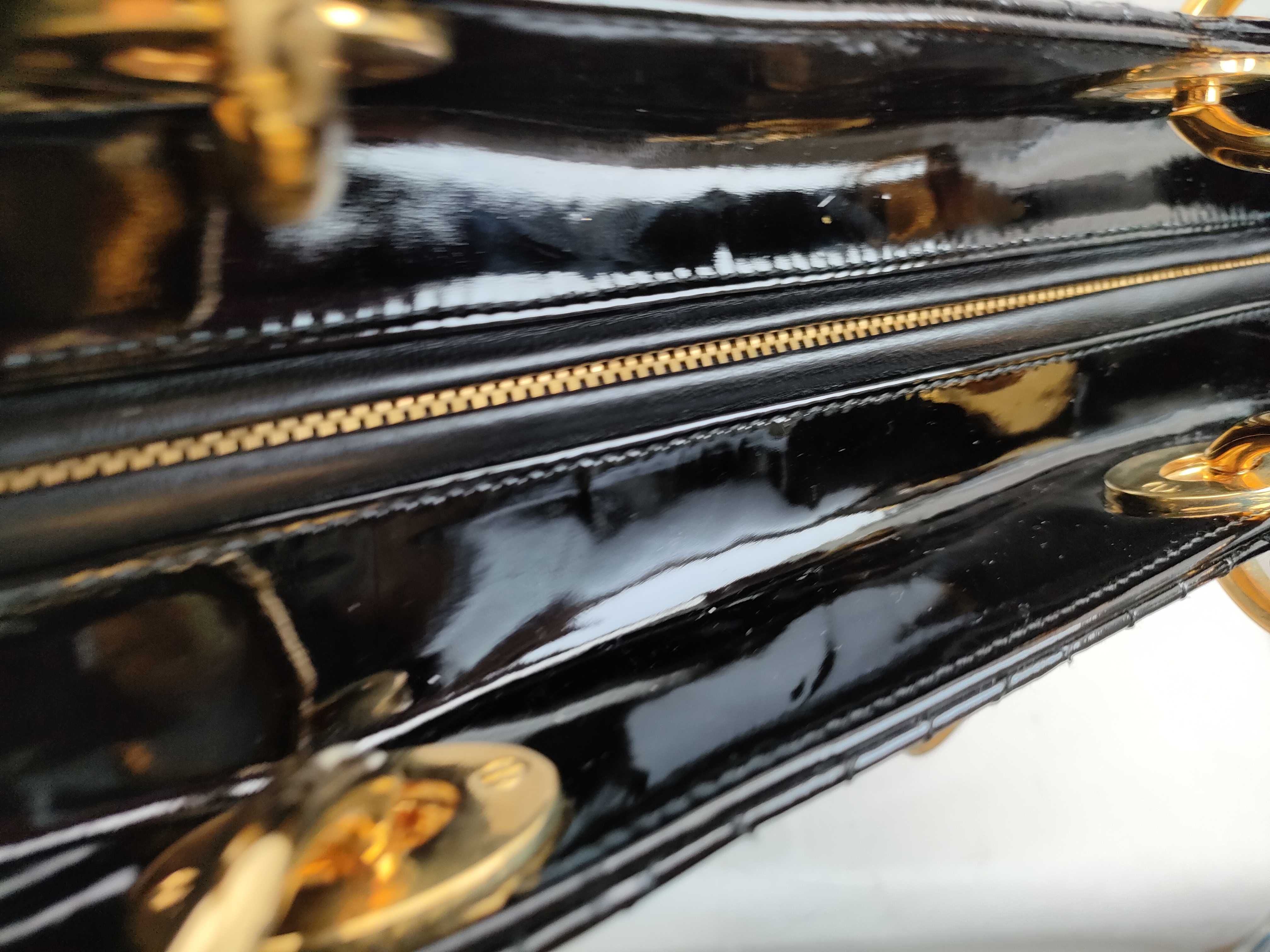 Lady Dior Cannage 2-Way Enamel Bag with Gold Hardware - Handbag — view 7