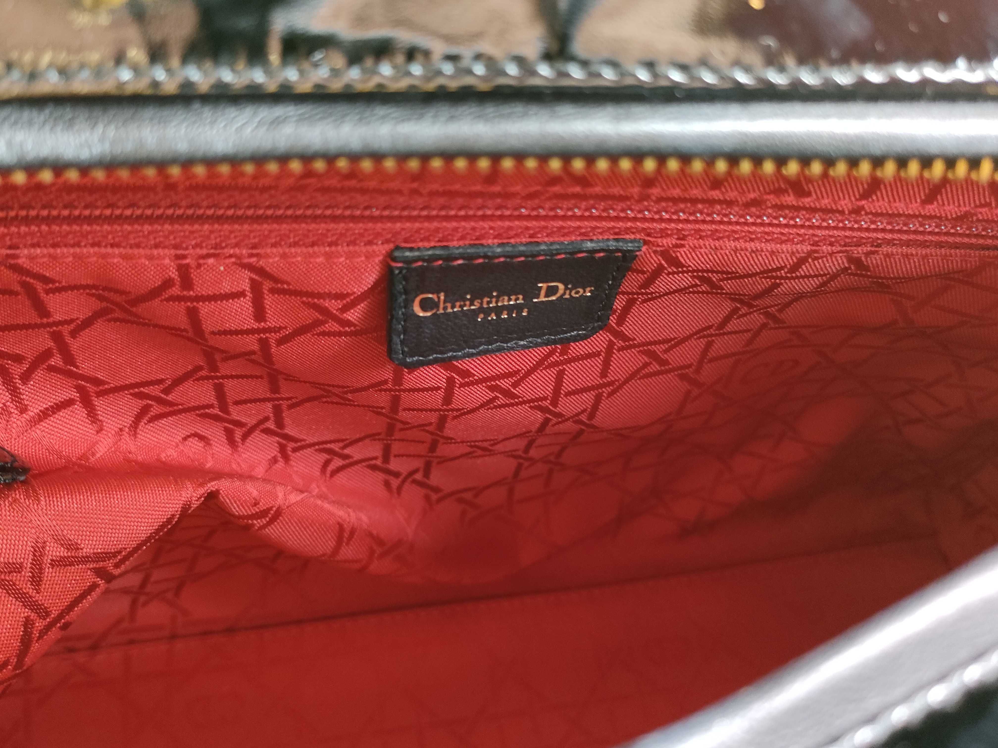 Lady Dior Cannage 2-Way Enamel Bag with Gold Hardware - Handbag — view 9