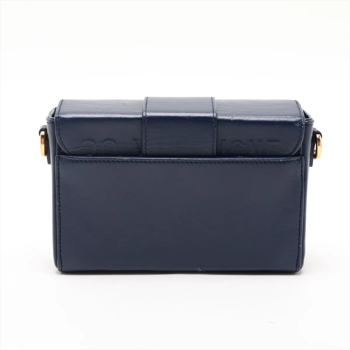 30 Montaigne Leather Shoulder Bag, Navy — view 2