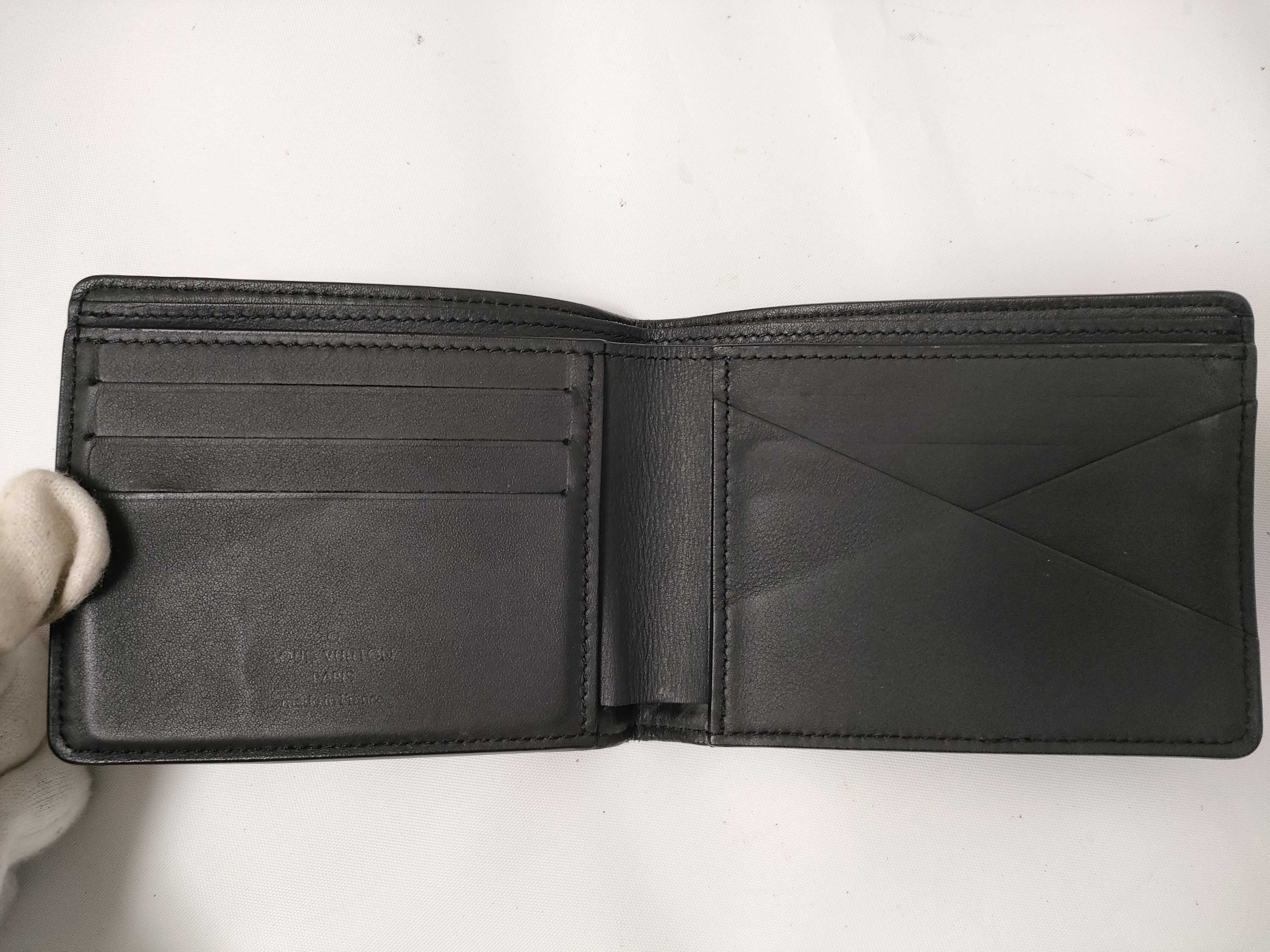 Monogram Empreinte Vuitton Taurillon Portefeuille Multiple Noir M82072? IC card detected. Wallet. — view 4