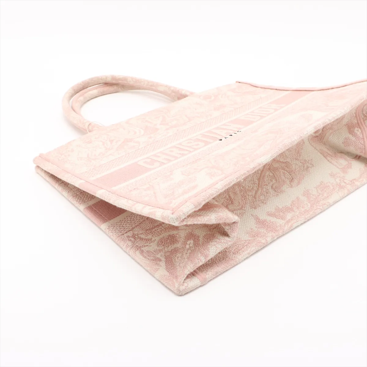 Toile de Jouy Embroidery Book Tote Medium Canvas Tote Bag Pink — view 4