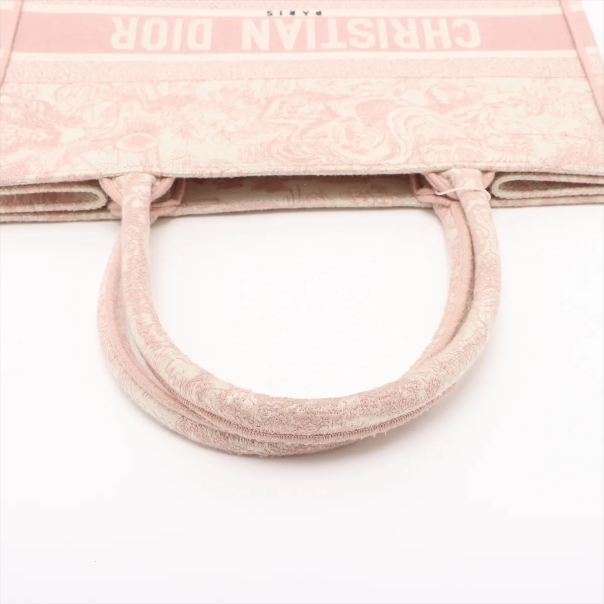 Toile de Jouy Embroidery Book Tote Medium Canvas Tote Bag Pink — view 5