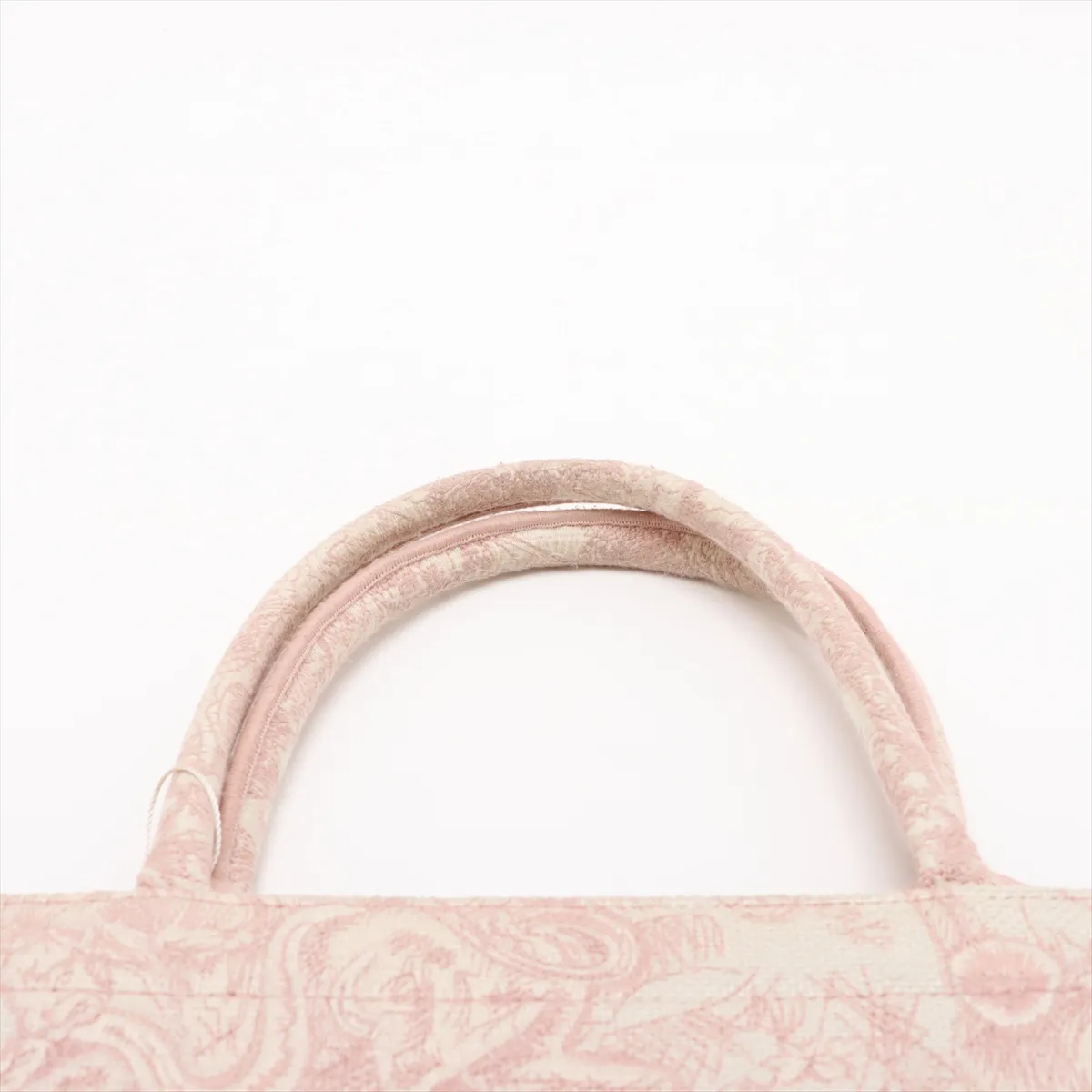 Toile de Jouy Embroidery Book Tote Medium Canvas Tote Bag Pink — view 6