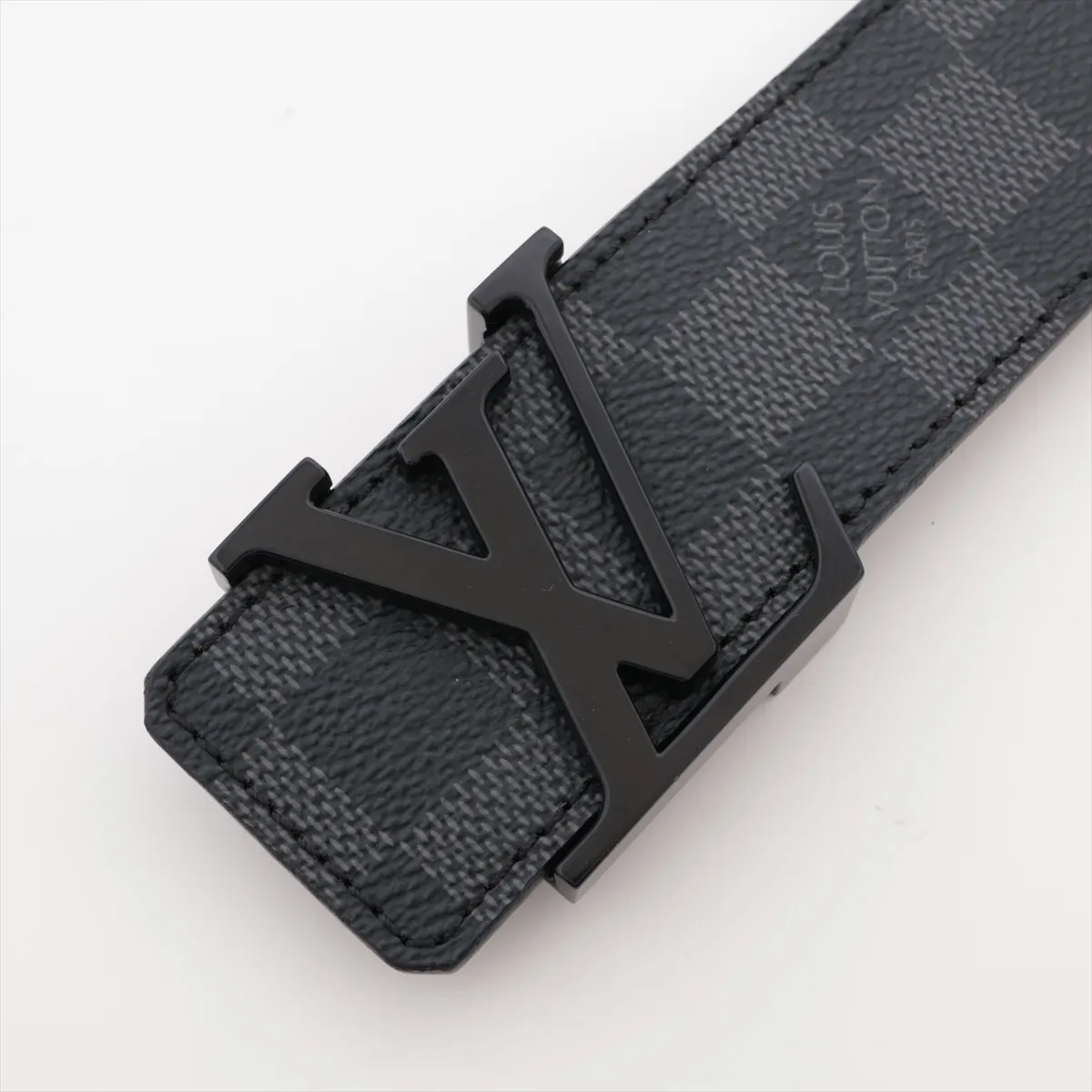M9808 Ceinture LV Initials CA1049 Belt 110 PVC x Leather Black — view 2