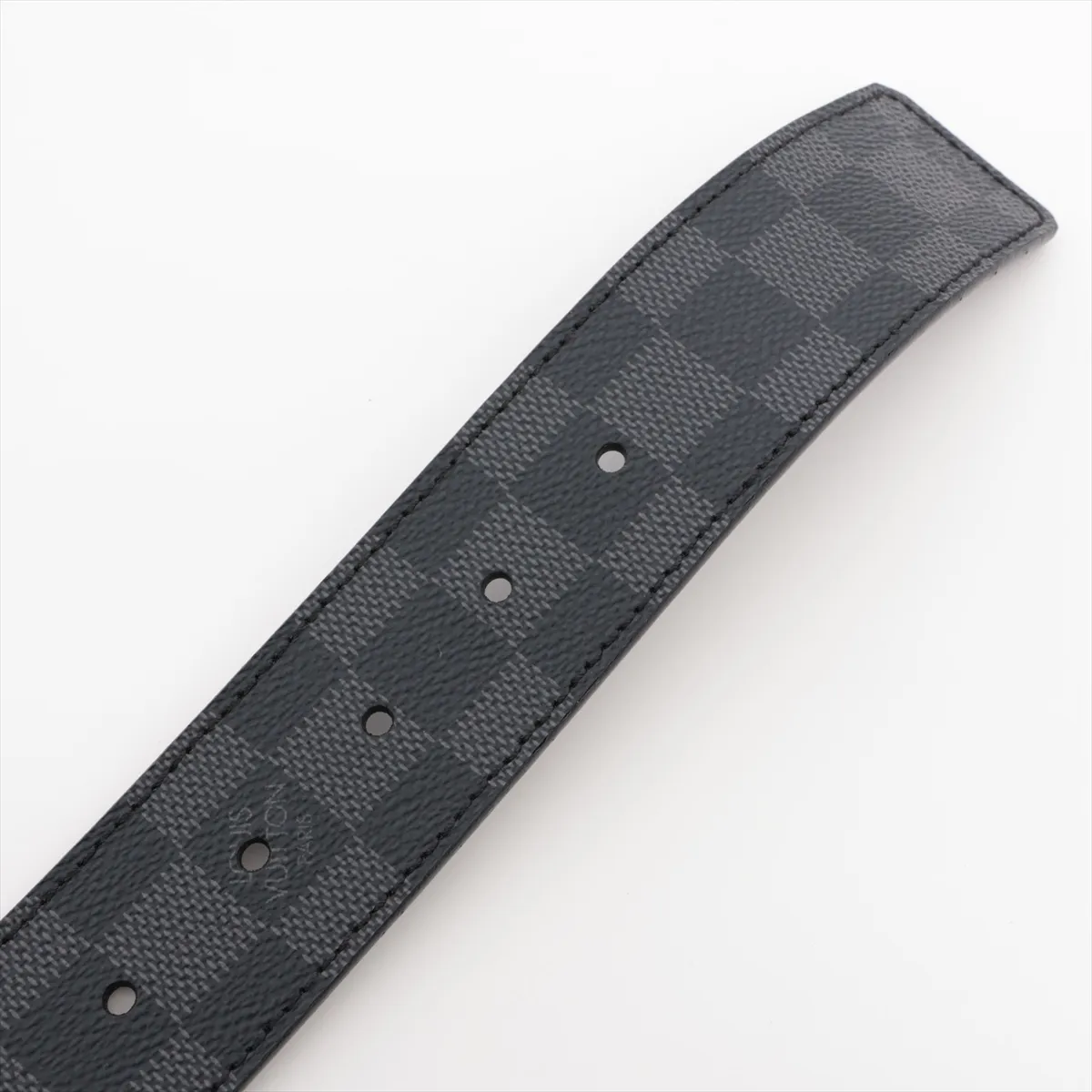 M9808 Ceinture LV Initials CA1049 Belt 110 PVC x Leather Black — view 3
