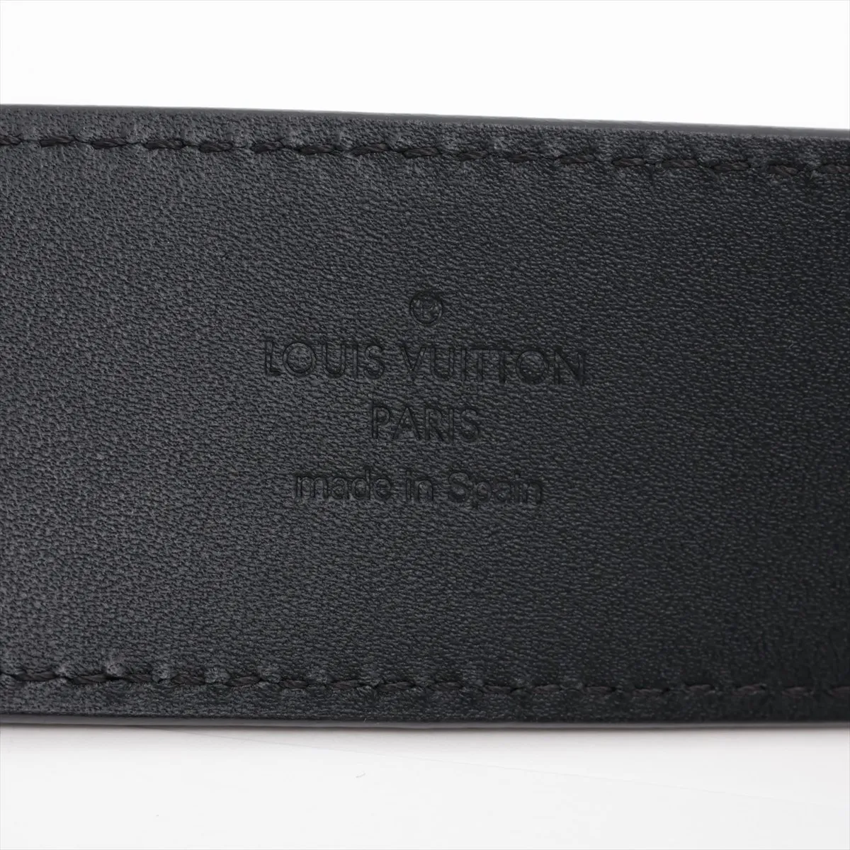 M9808 Ceinture LV Initials CA1049 Belt 110 PVC x Leather Black — view 5