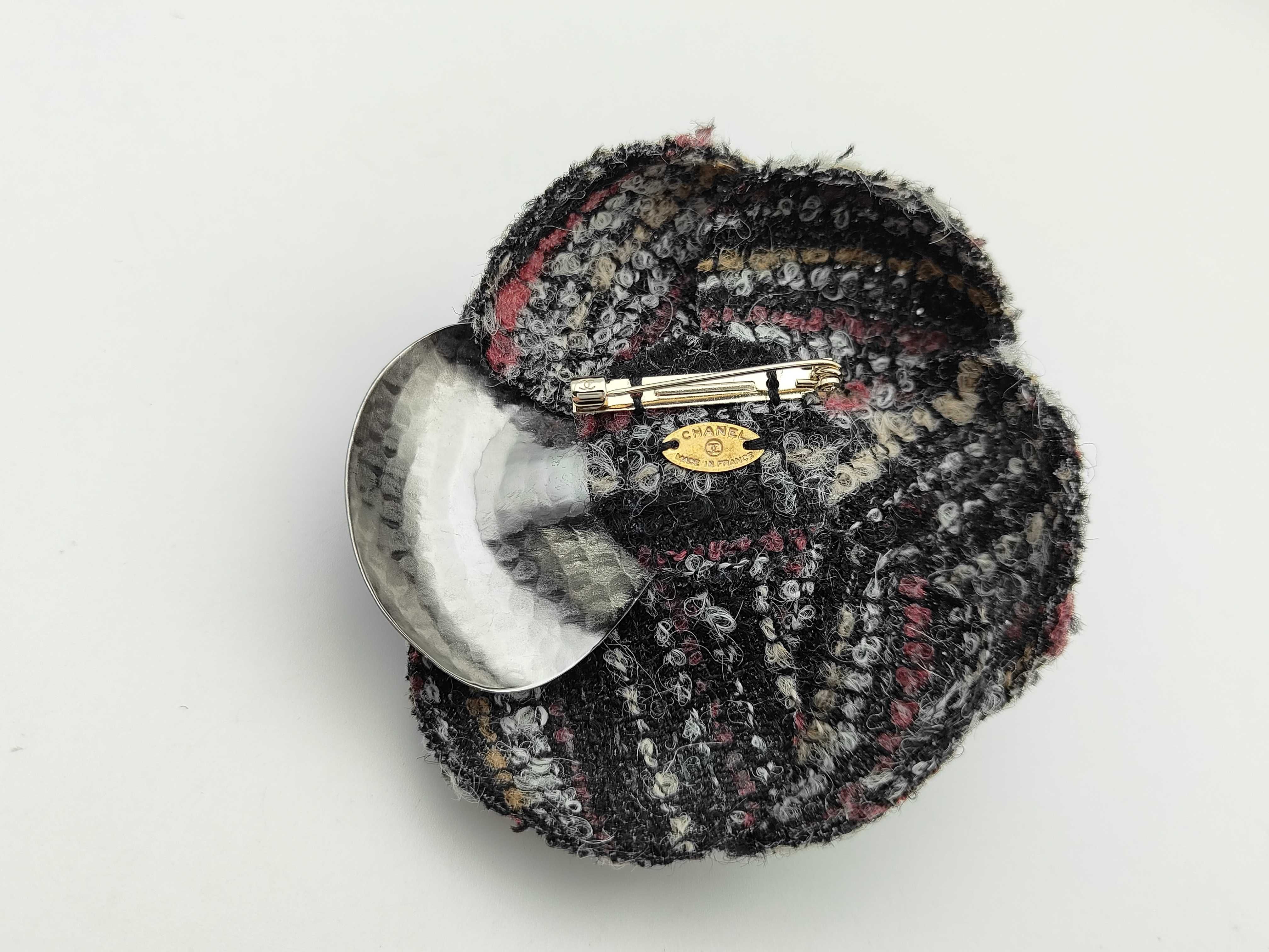 Camellia Black Tweed Brooch for Women — view 2