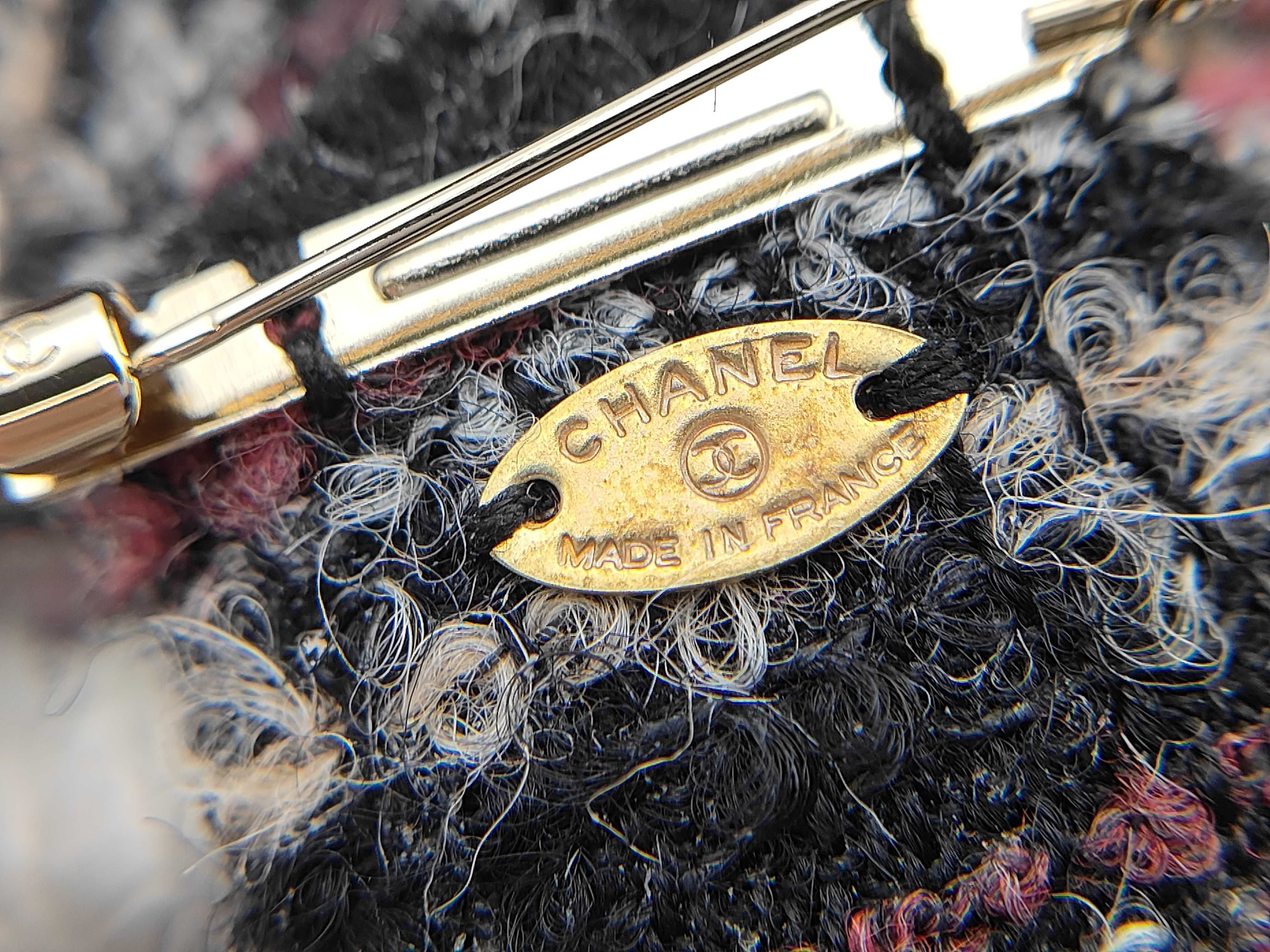 Camellia Black Tweed Brooch for Women — view 3